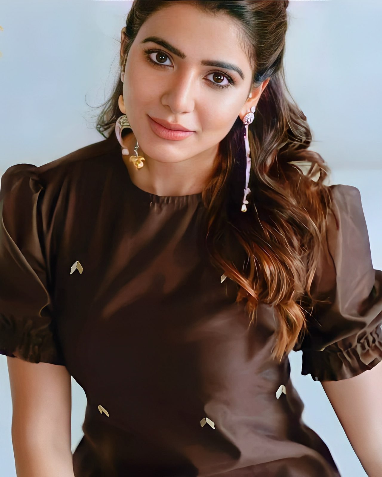 Samantha  Inspired Black Cotton Kurta set Recreation