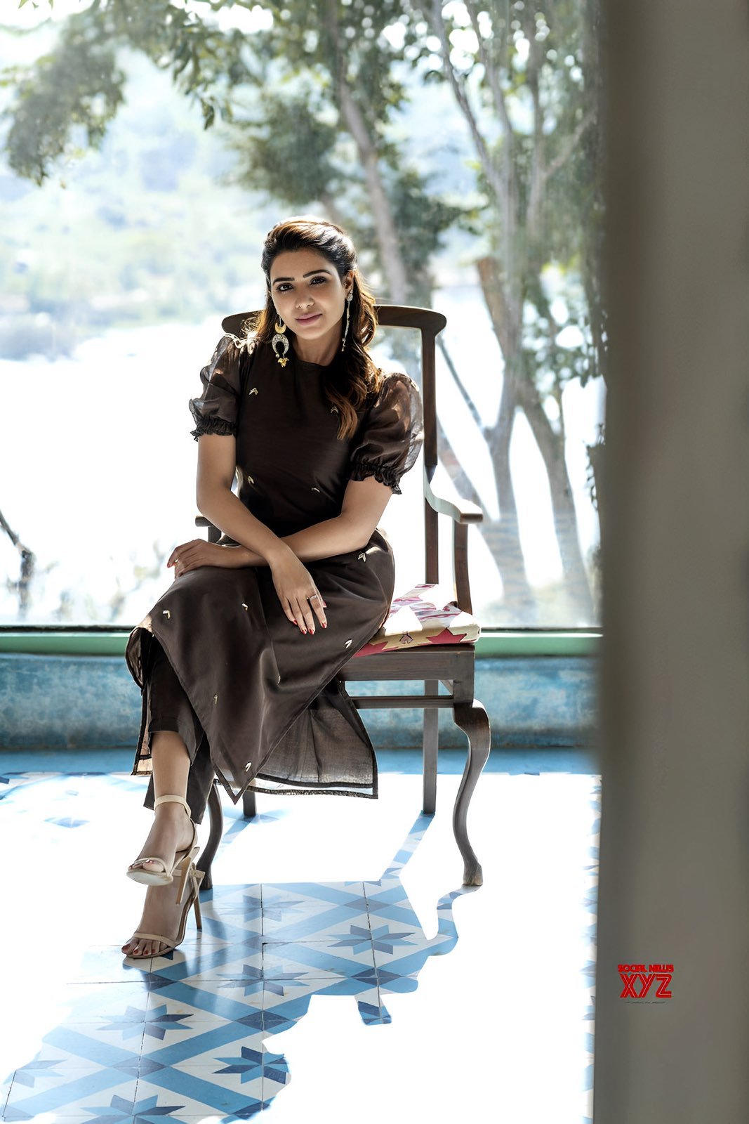 Samantha  Inspired Black Cotton Kurta set Recreation