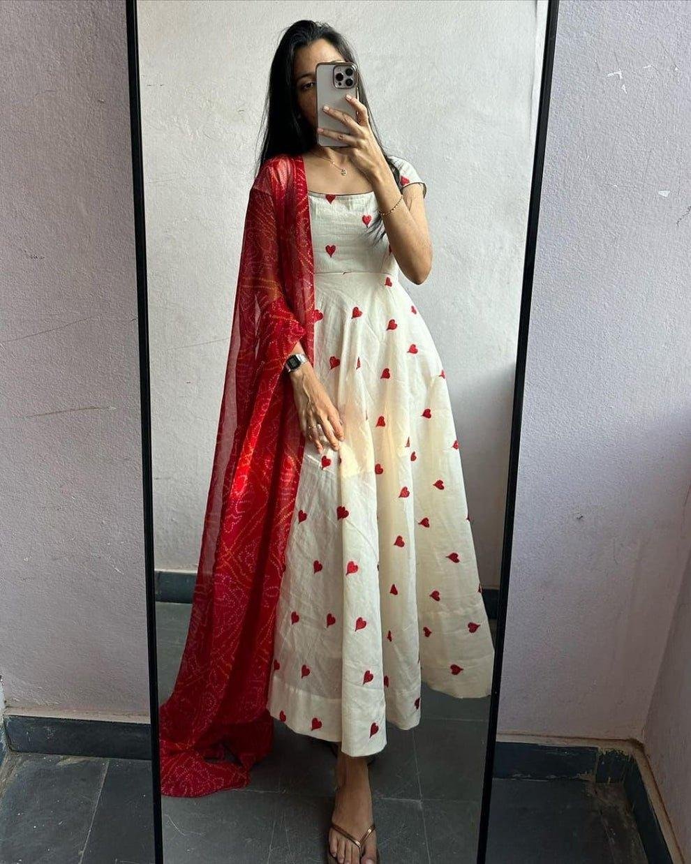 Trendy Heart Gown with dupatta