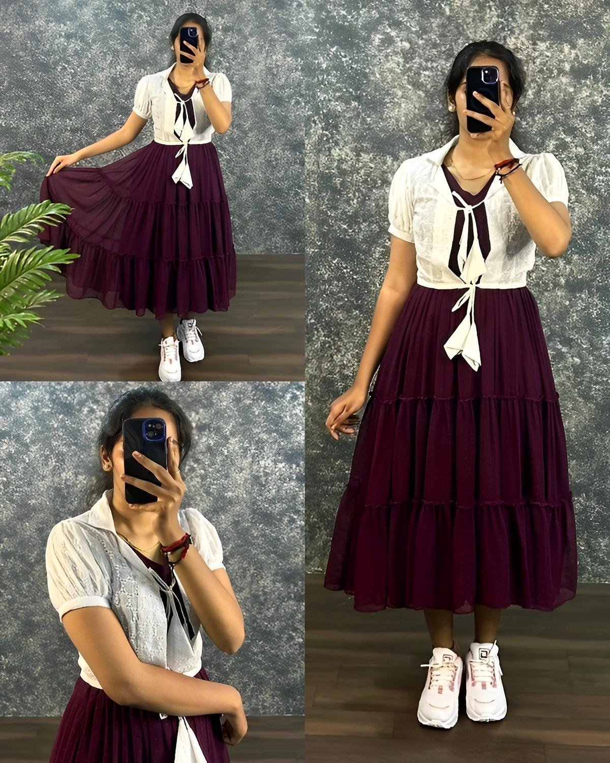 Elegant Georgette Gown with Removable jacket