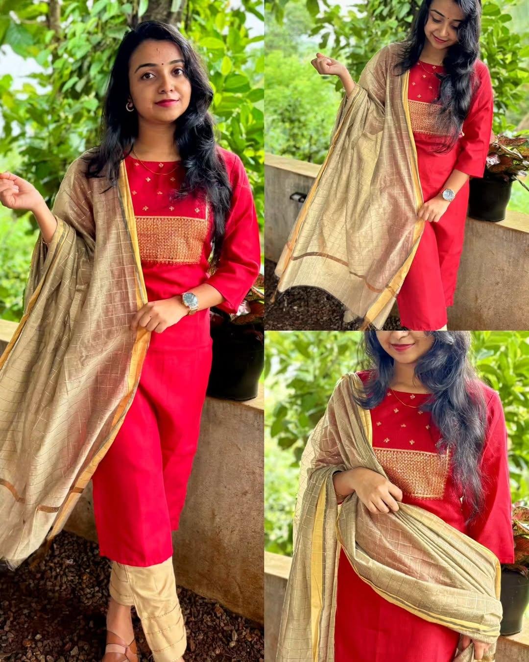 Pure cotton Kurti with Pant & Dupatta