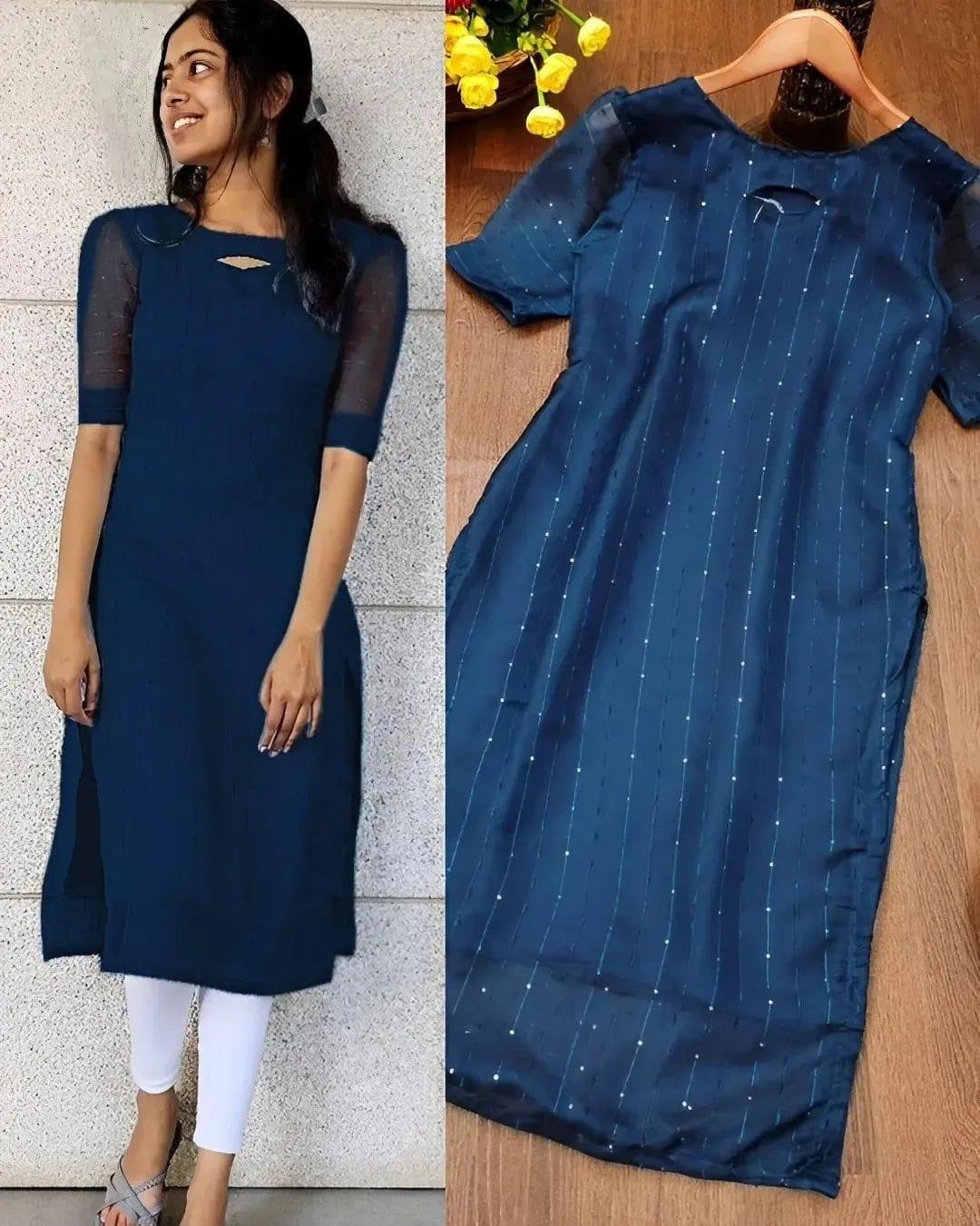 Attractive embroidered sequins kurti