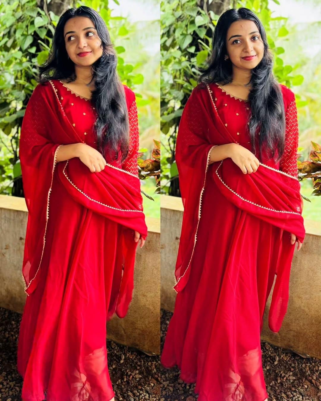 Georgette Embroidered Gown with Dupatta