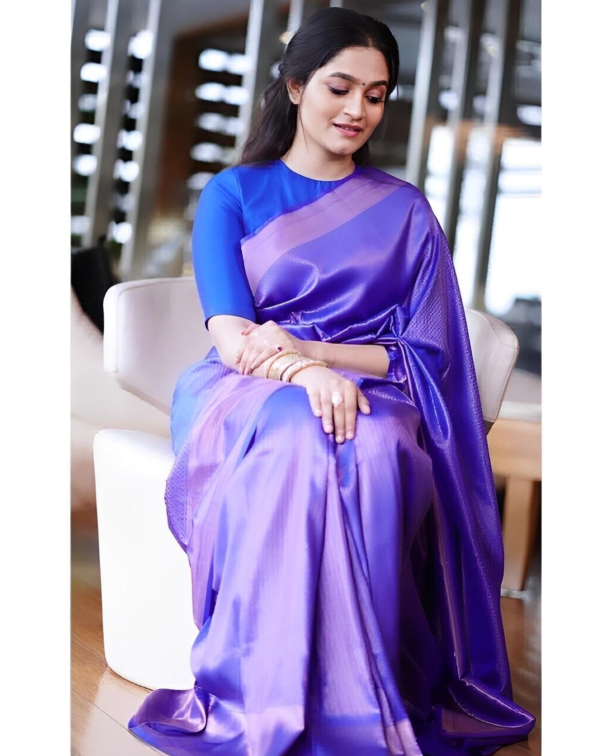 Royal Violet  Silk Saree – Elegant & Timeless