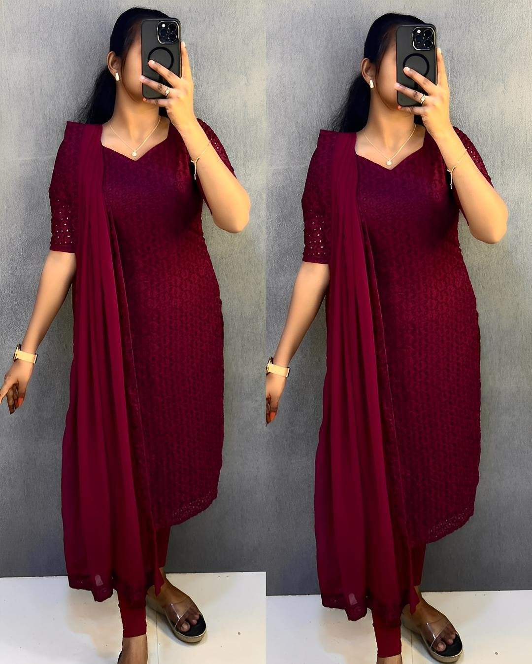 Elegant Hakoba Kurta with Dupatta Set- OFFER SALE