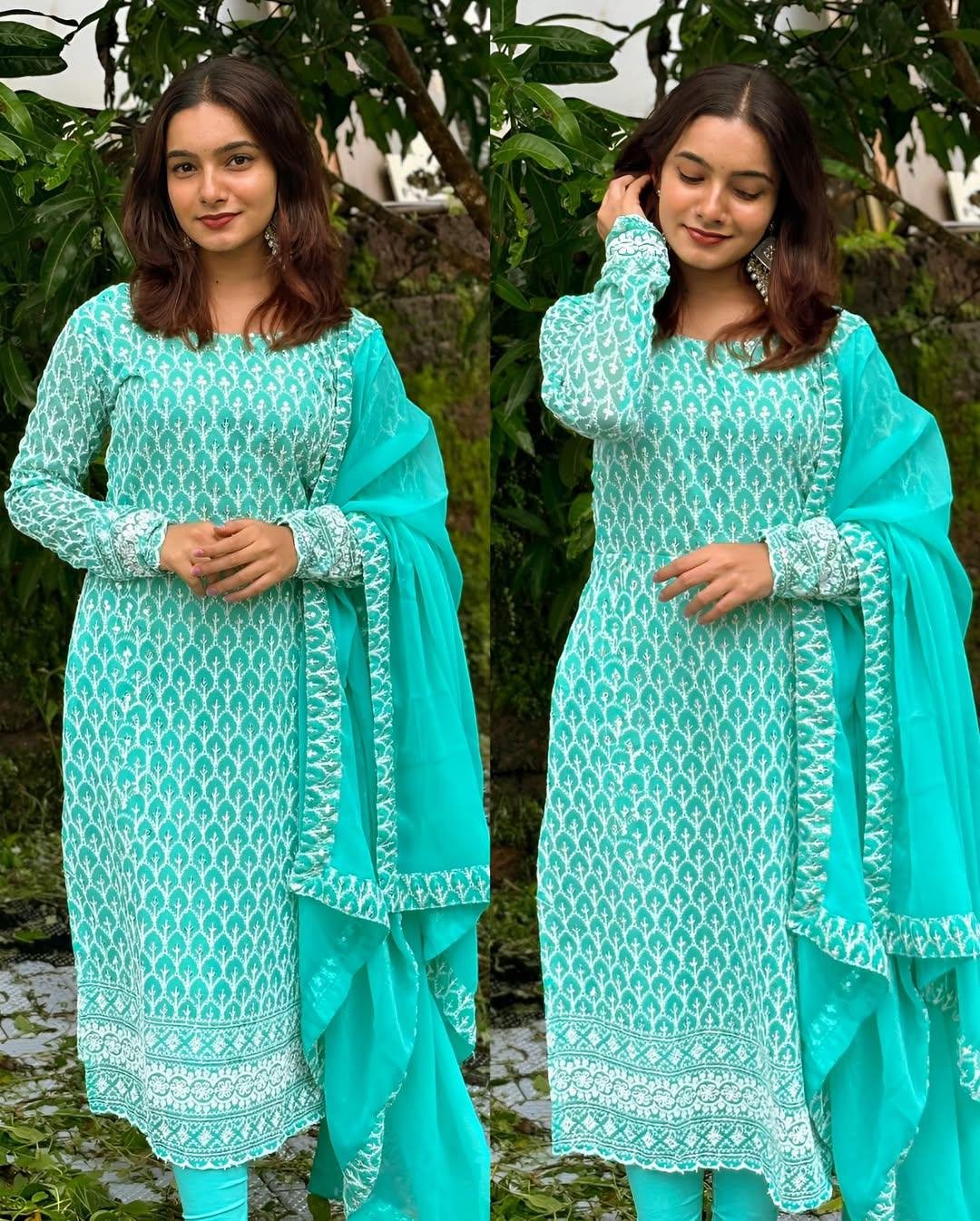 Twinkle Fully Embroidered  Kurti with Dupatta Set