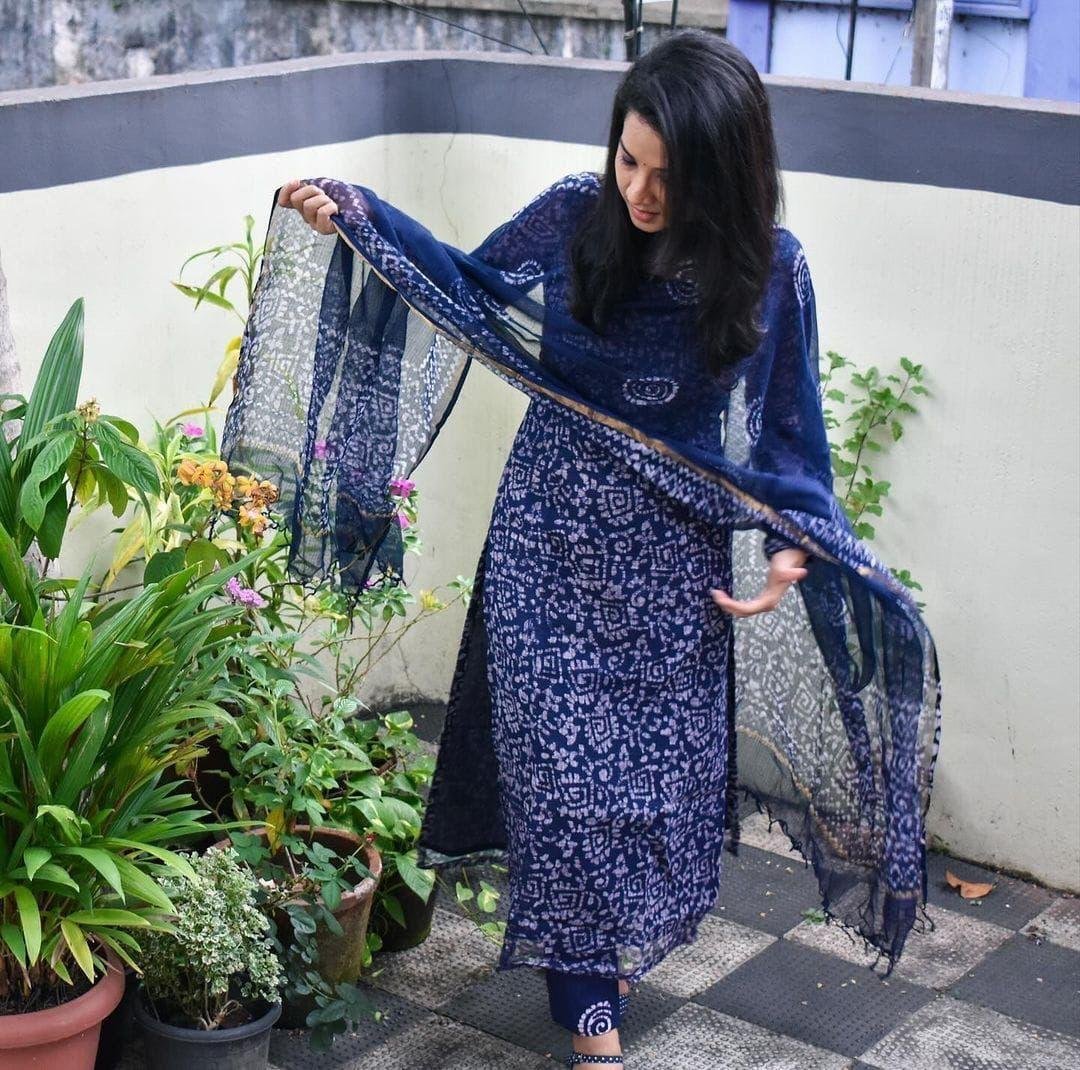 Kota Navy Blue Kurta wih Pant & Dupatta