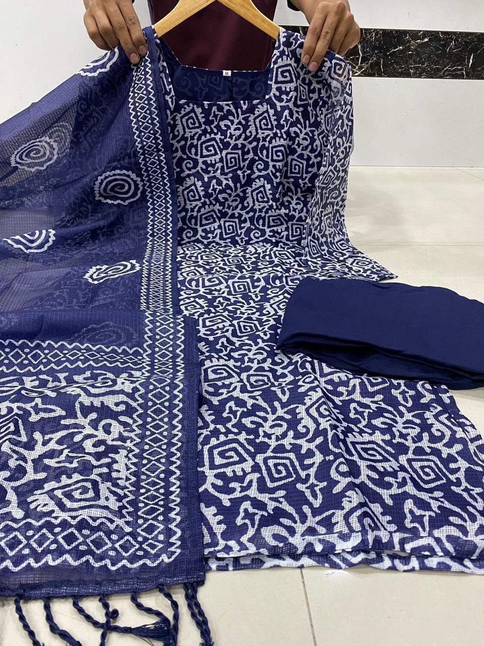 Kota Navy Blue Kurta wih Pant & Dupatta