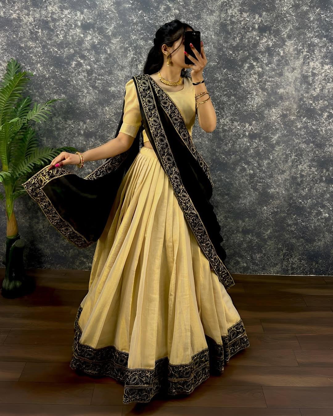 Elegant Tissue Cotton Lehenga Choli