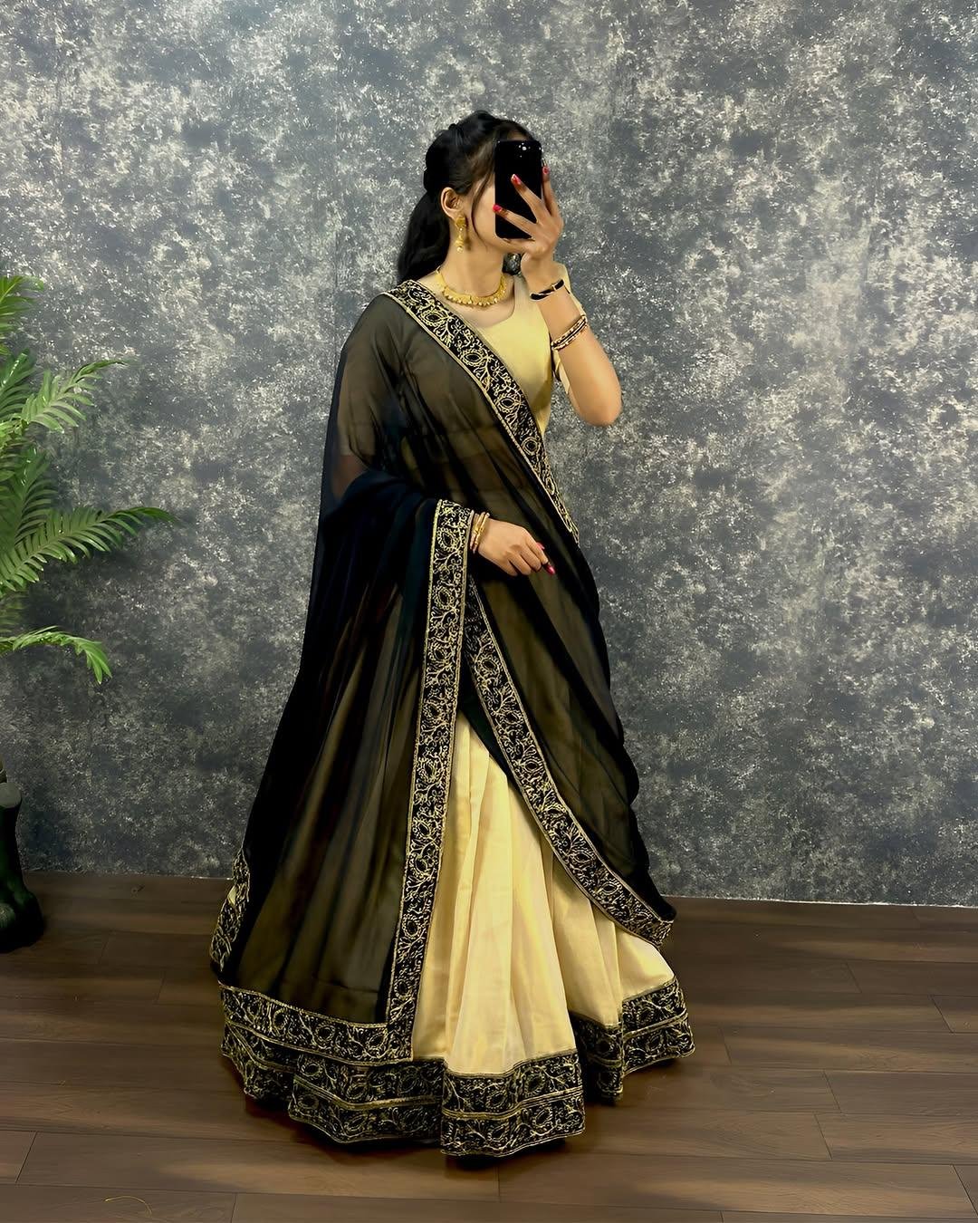 Elegant Tissue Cotton Lehenga Choli