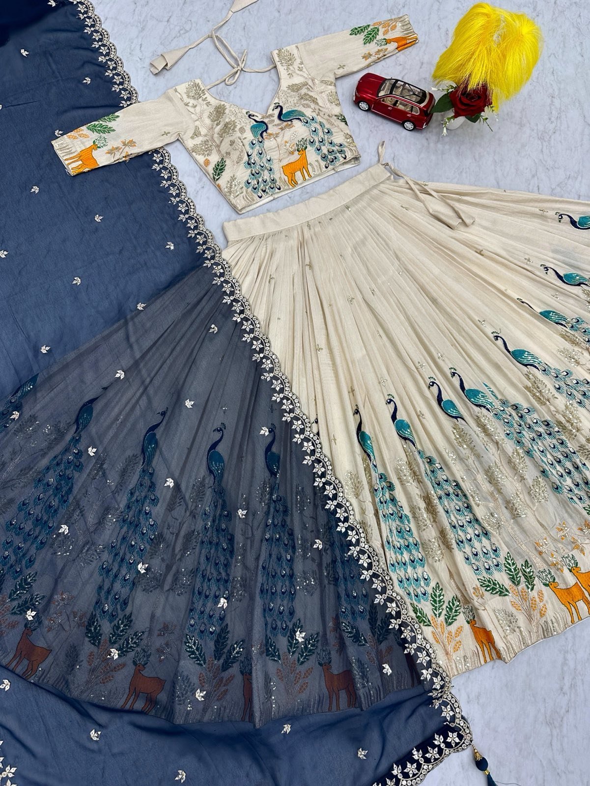 Trending Peacock Embroidery Halfsaree/Lehenga Collection