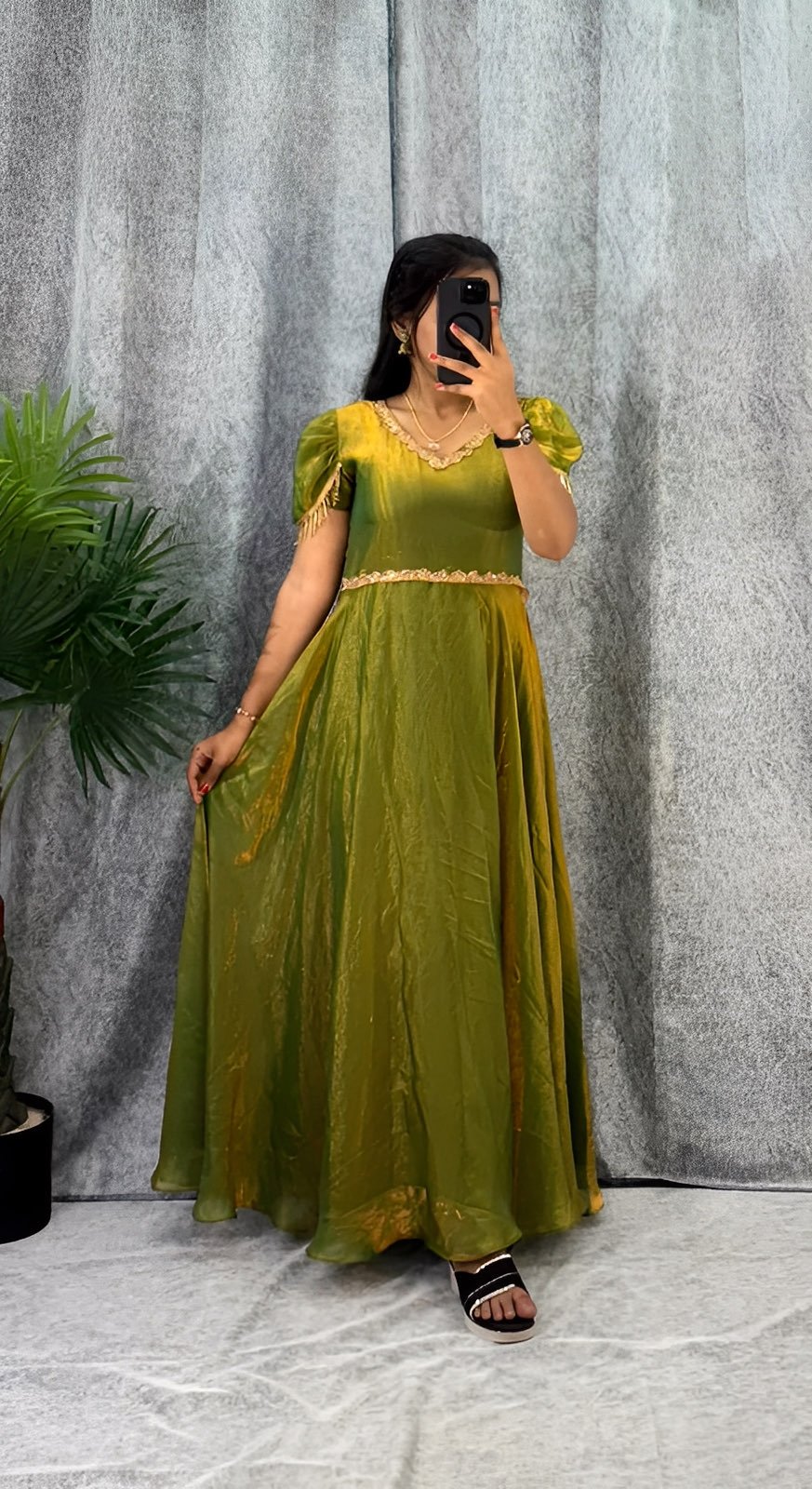 Trendy Diwali Princess Shining Embroidered Gowns