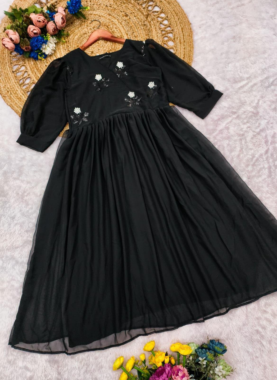 Black Georgette embroidered Gown Collection