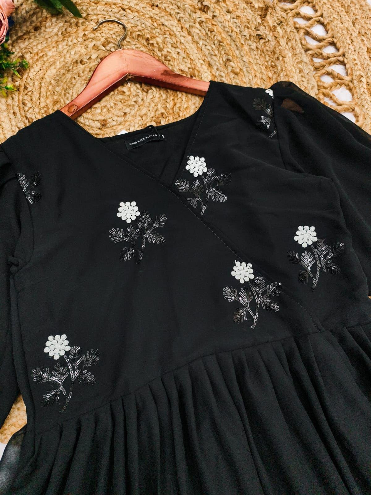 Black Georgette embroidered Gown Collection