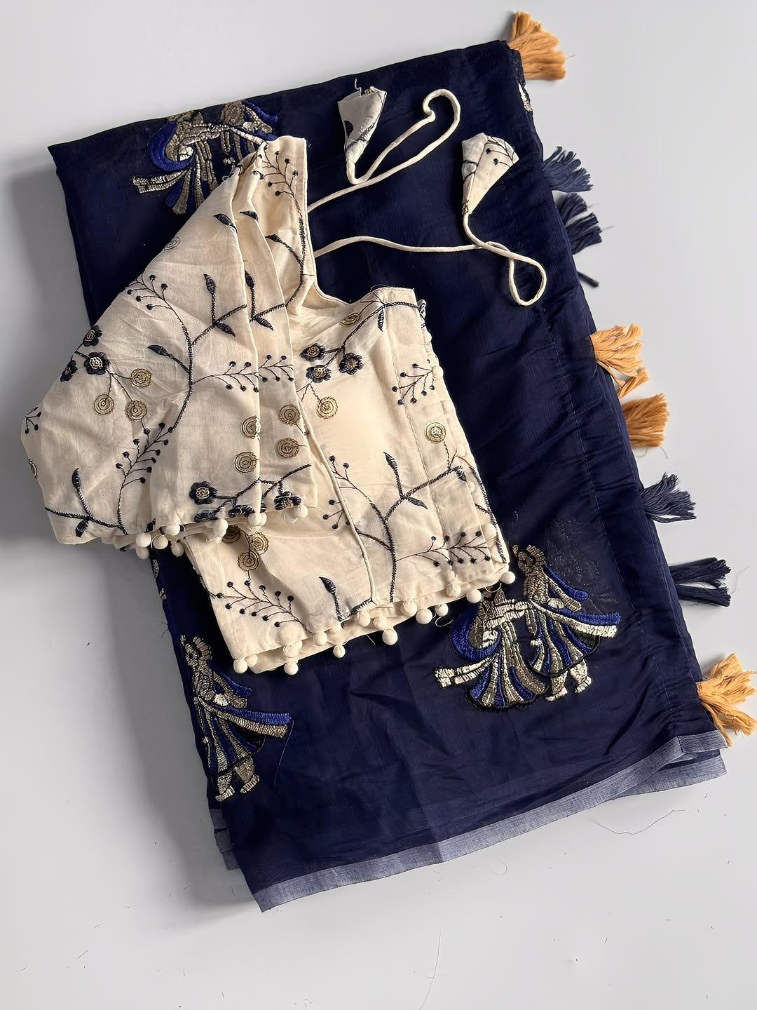 Premium Chanderi Saree WIth Stiched Blouse