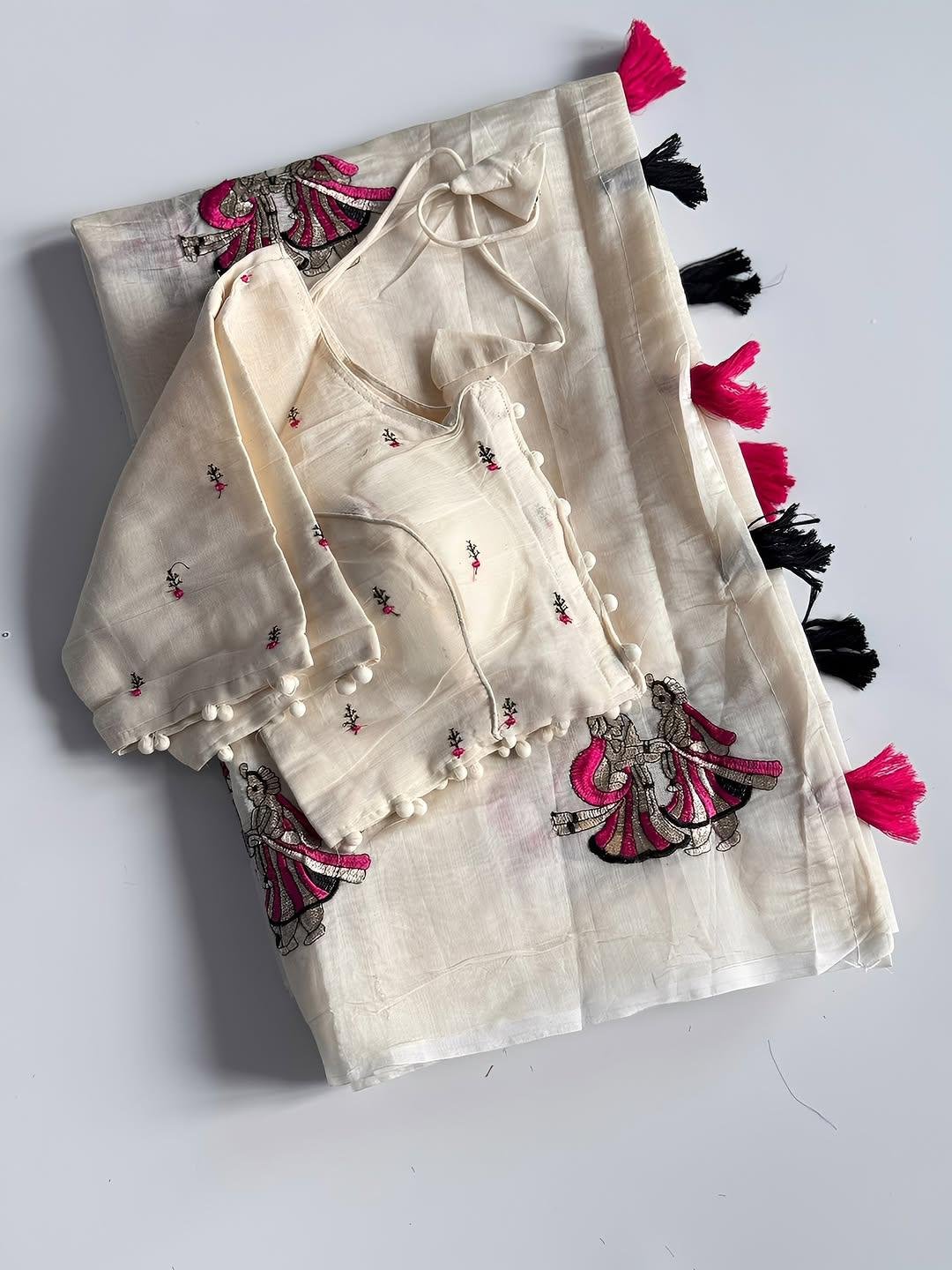 Premium Chanderi Saree WIth Stiched Blouse