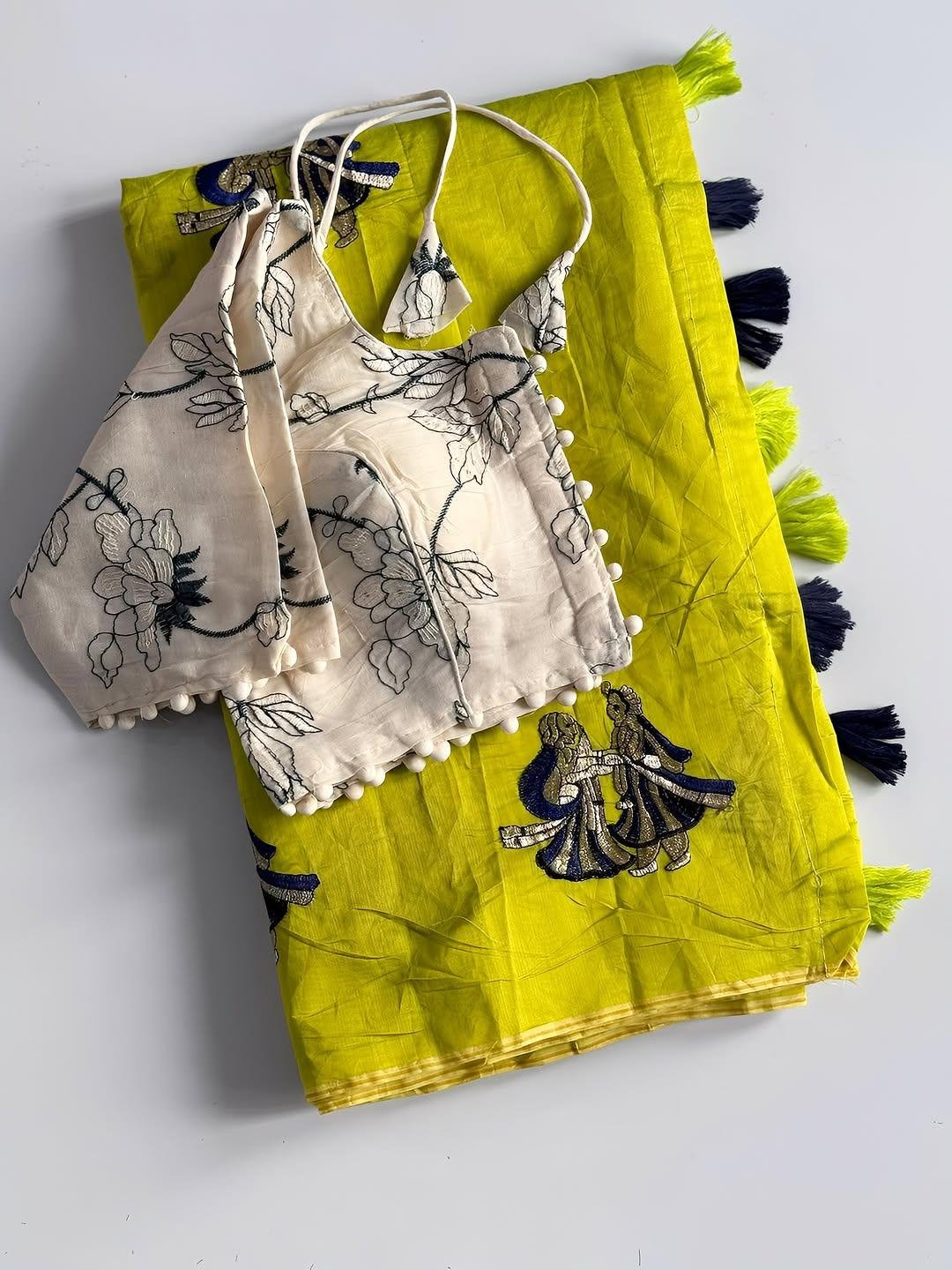 Premium Chanderi Saree WIth Stiched Blouse