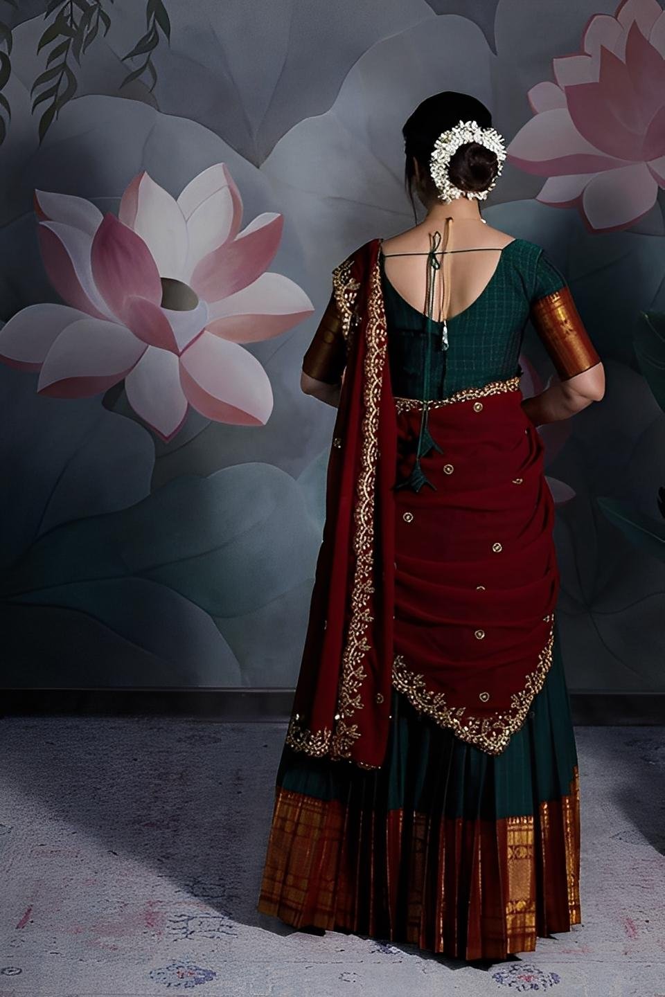 South Indian Traditional Silk Half Saree For Women