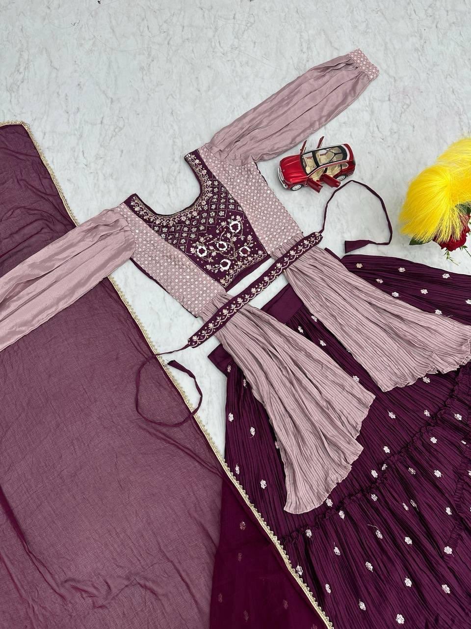 Indowestern crop top Lehenga for wedding Readymade Indian lehenga dress