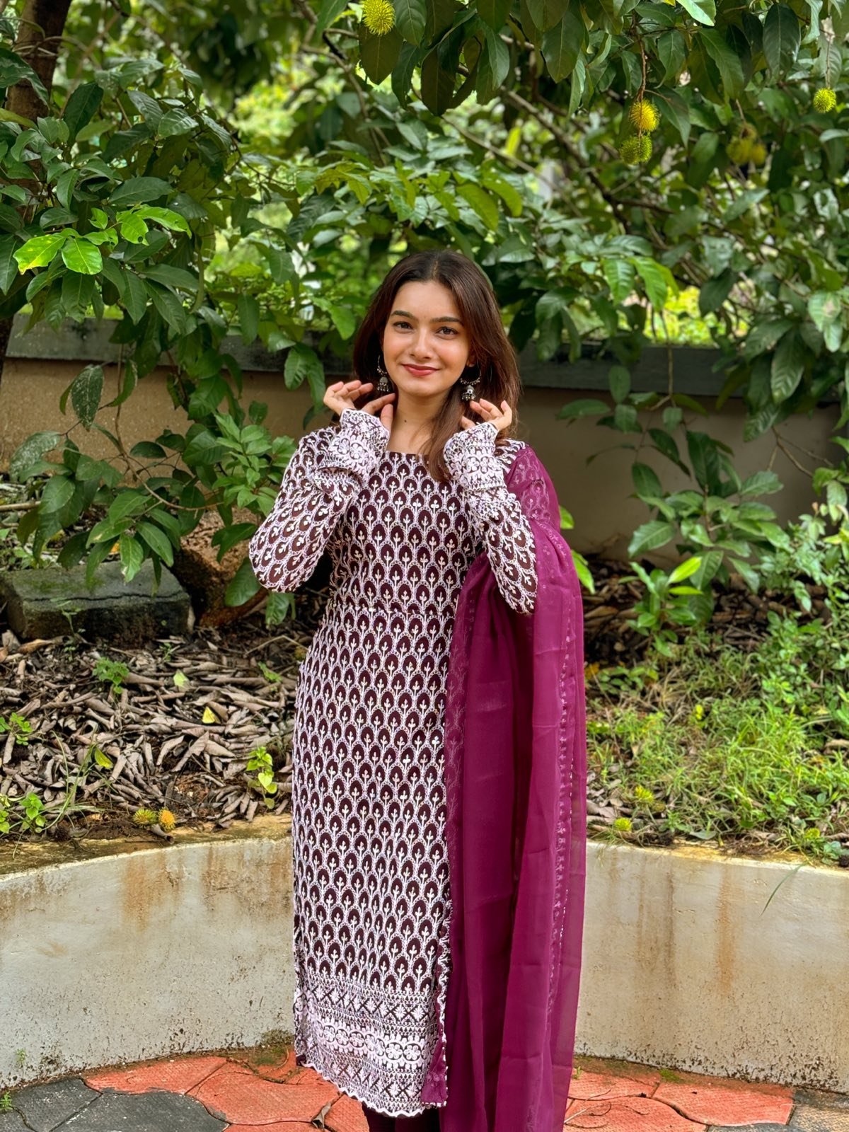 Twinkle Fully Embroidered  Kurti with Dupatta Set