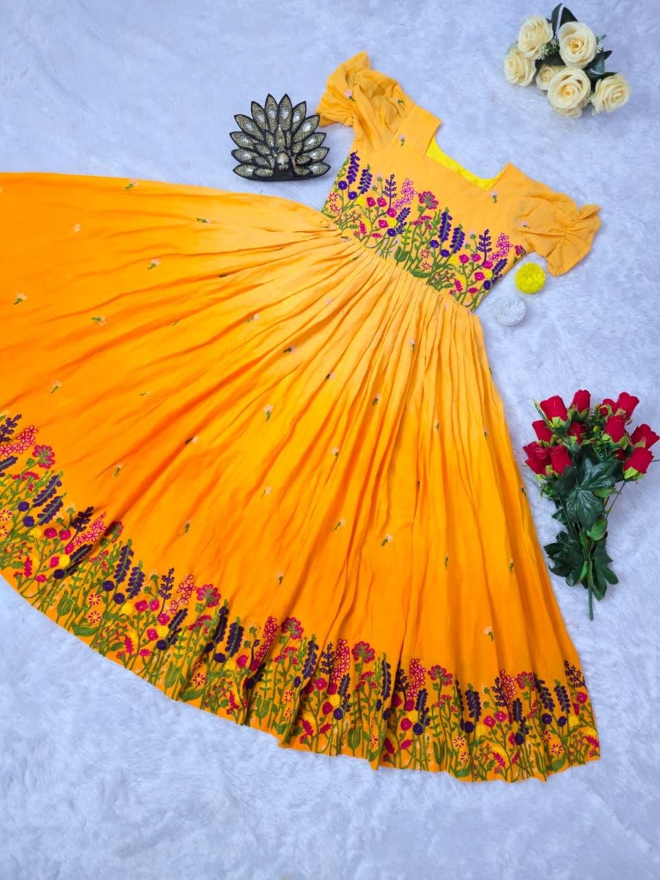 Dual shade pretty cotton dress