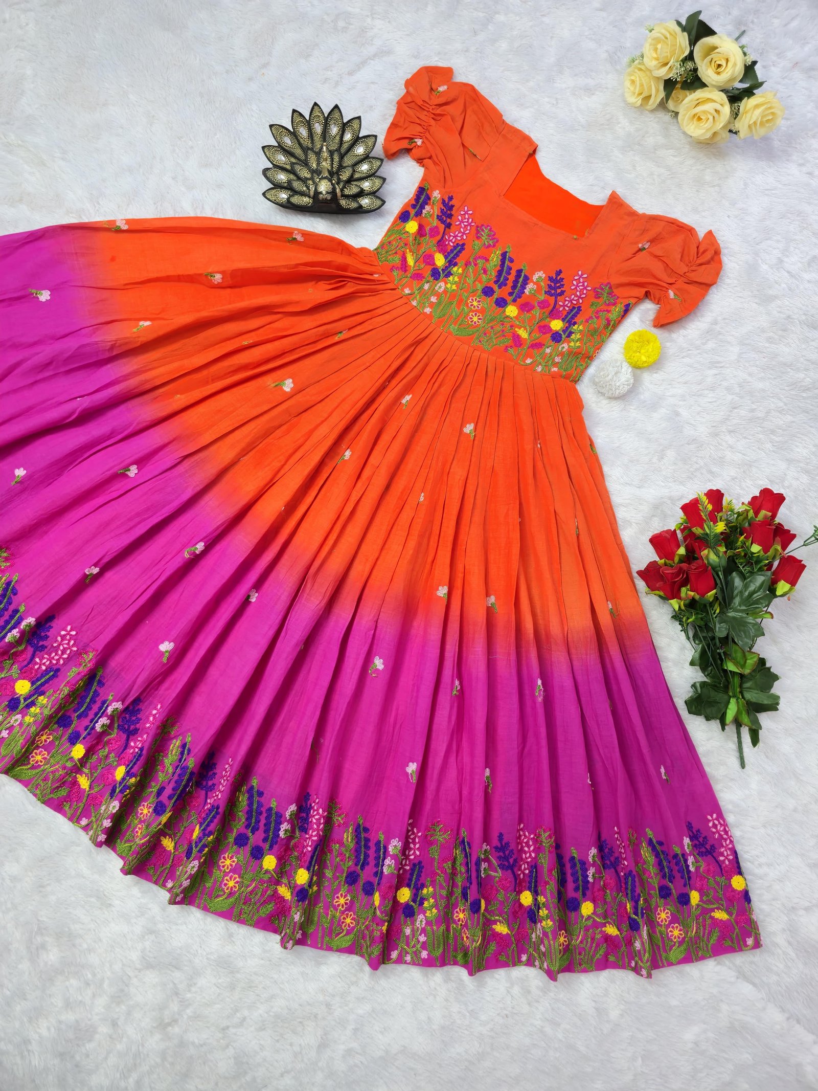 Dual shade pretty cotton dress