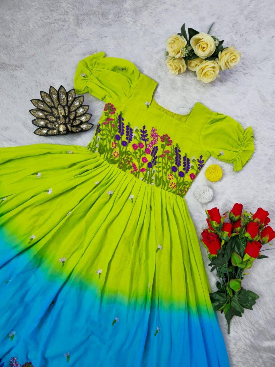 Dual shade pretty cotton dress