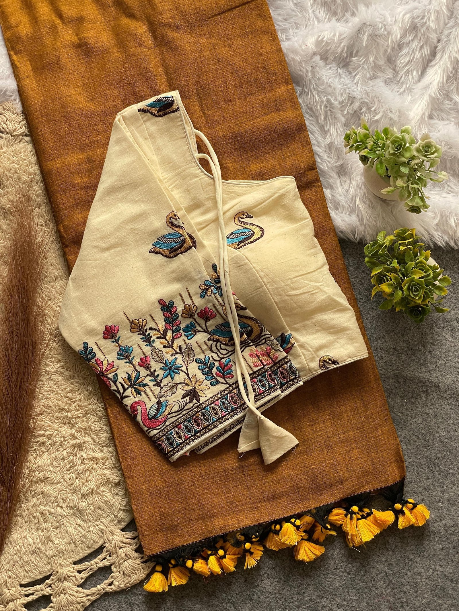 beautiful soft khadi cotton celebrity inspired saree