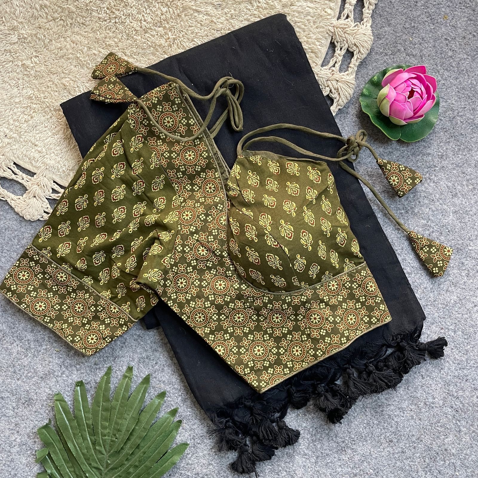 Feather-soft Cotton Saree with Stitched Ajrakh cotton blouse | Instafame Dhanusha saree special launch