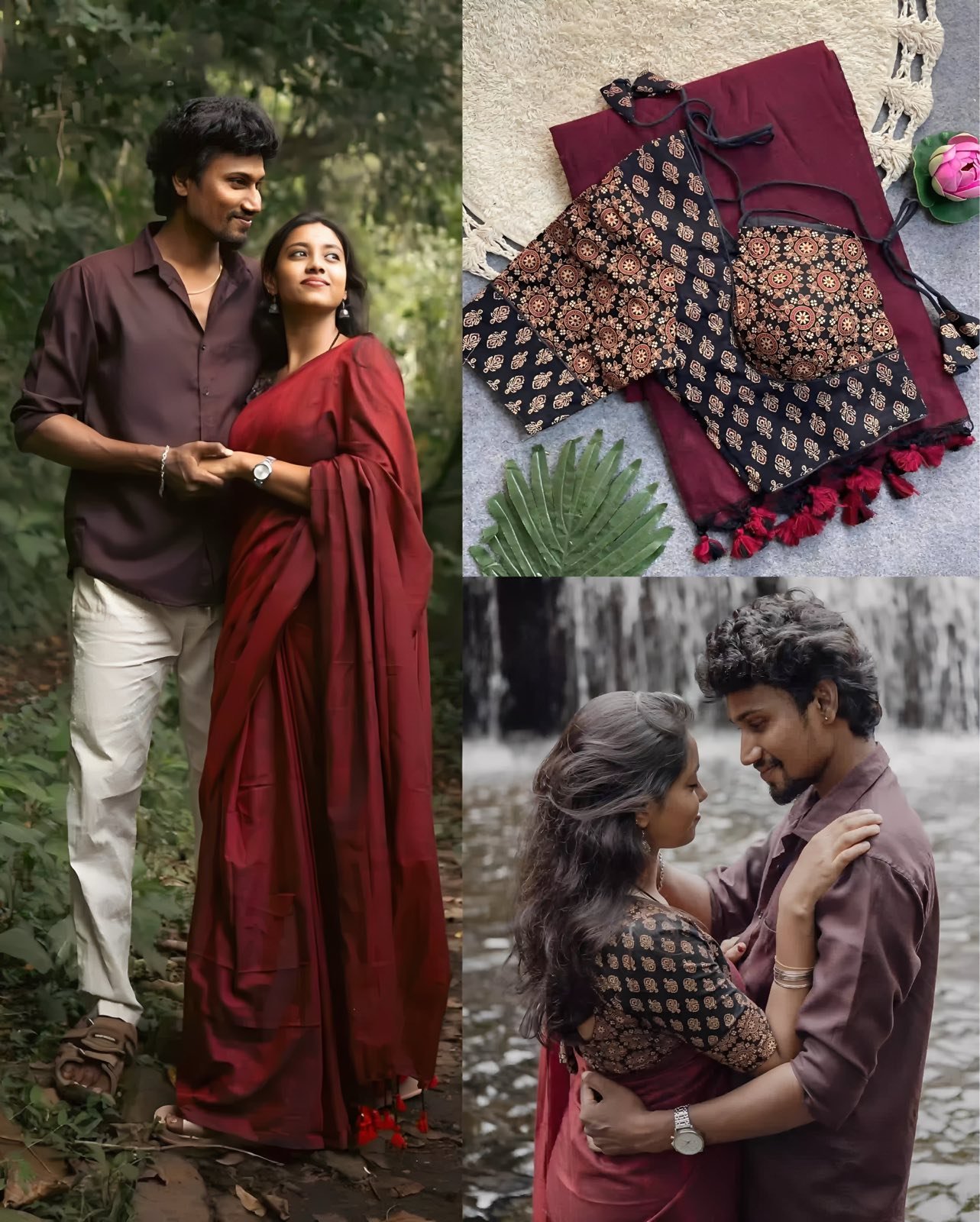 Feather-soft Cotton Saree with Stitched Ajrakh cotton blouse | Instafame Dhanusha saree special launch