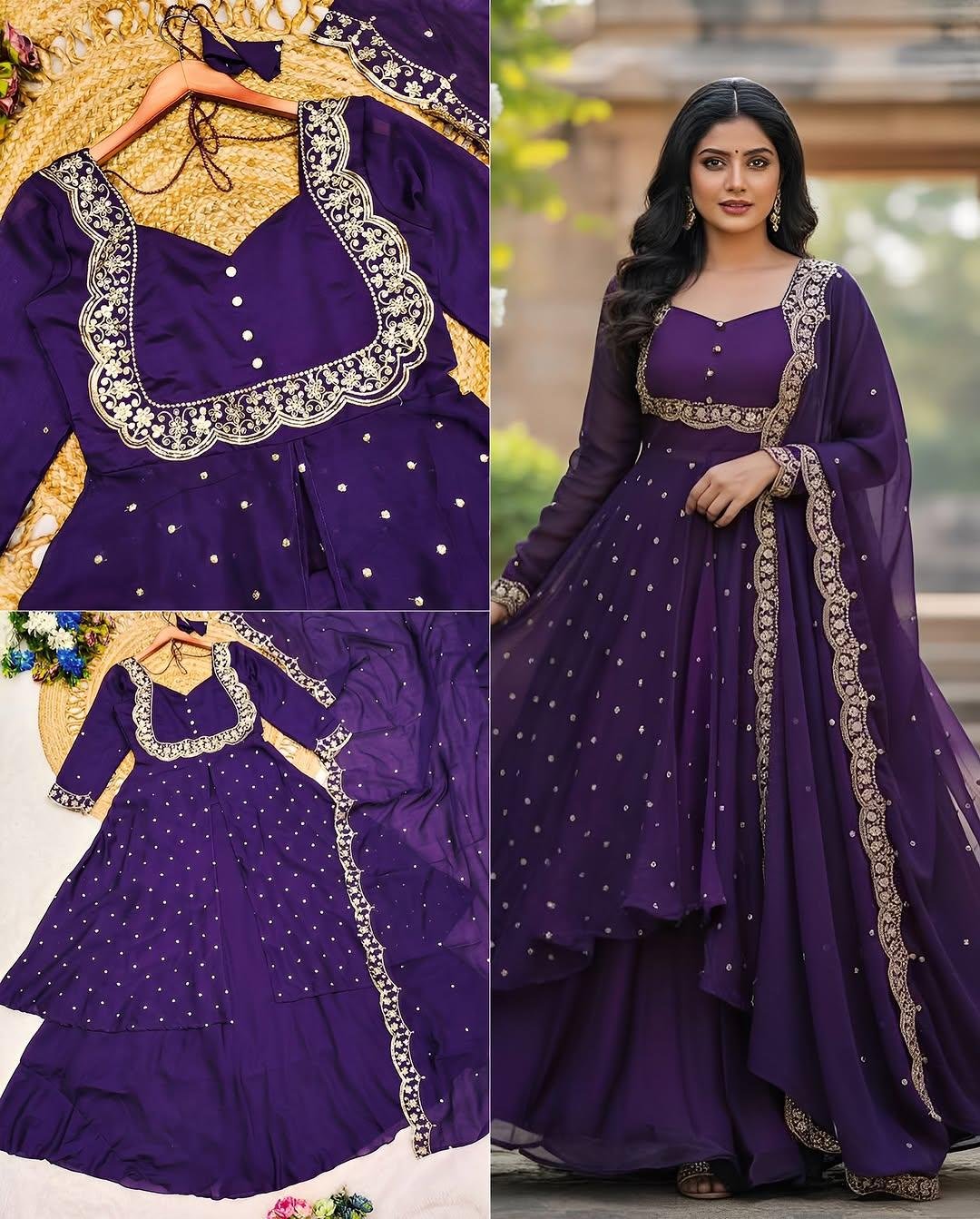 Vichitra Silk Cape Top With Skirt & Dupatta | Premium Wedding & Party Wear Ensemble