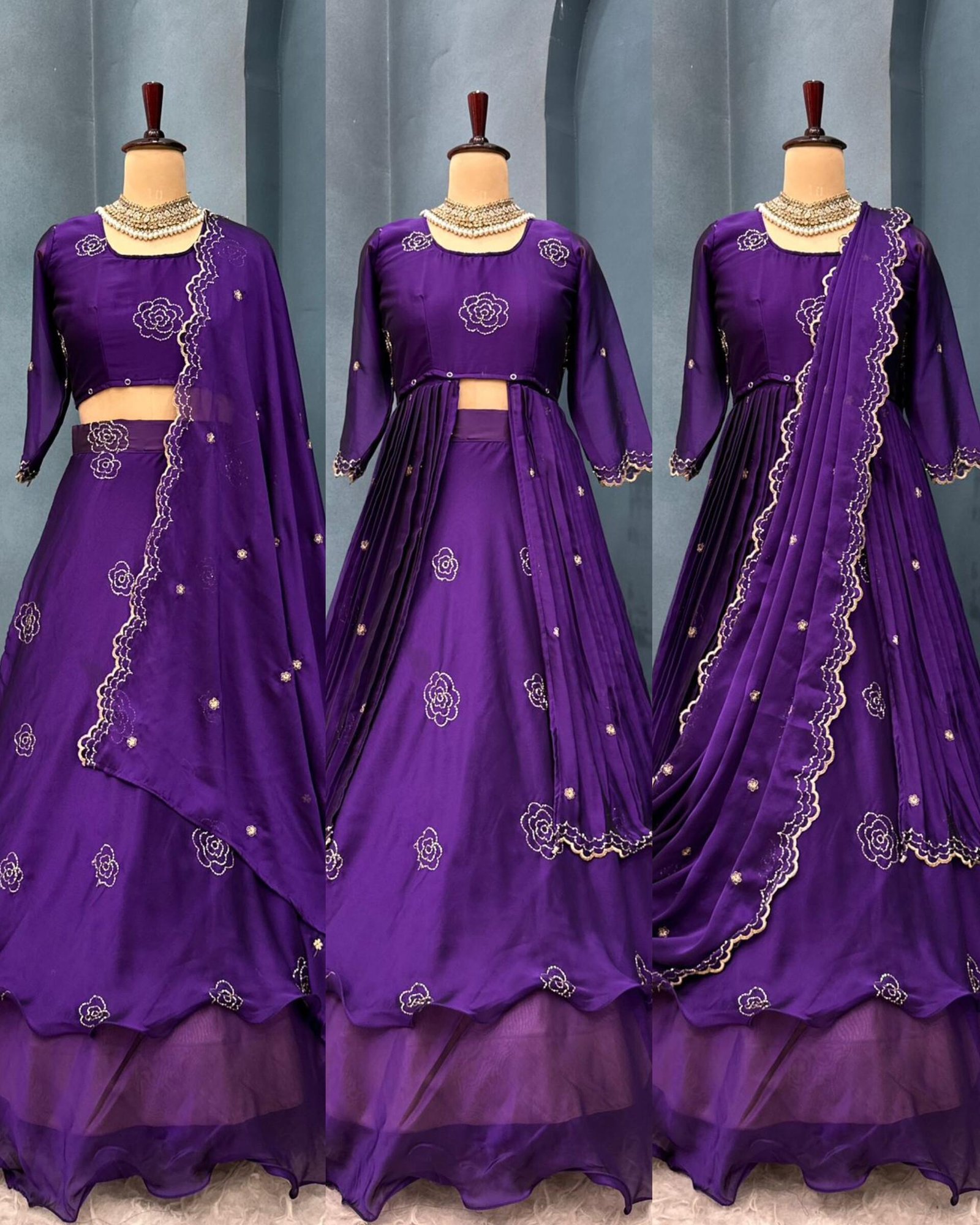 4 way Style Designer Dress  │ Multistyle Outfit│ Rose Showroom Style with Removable cape