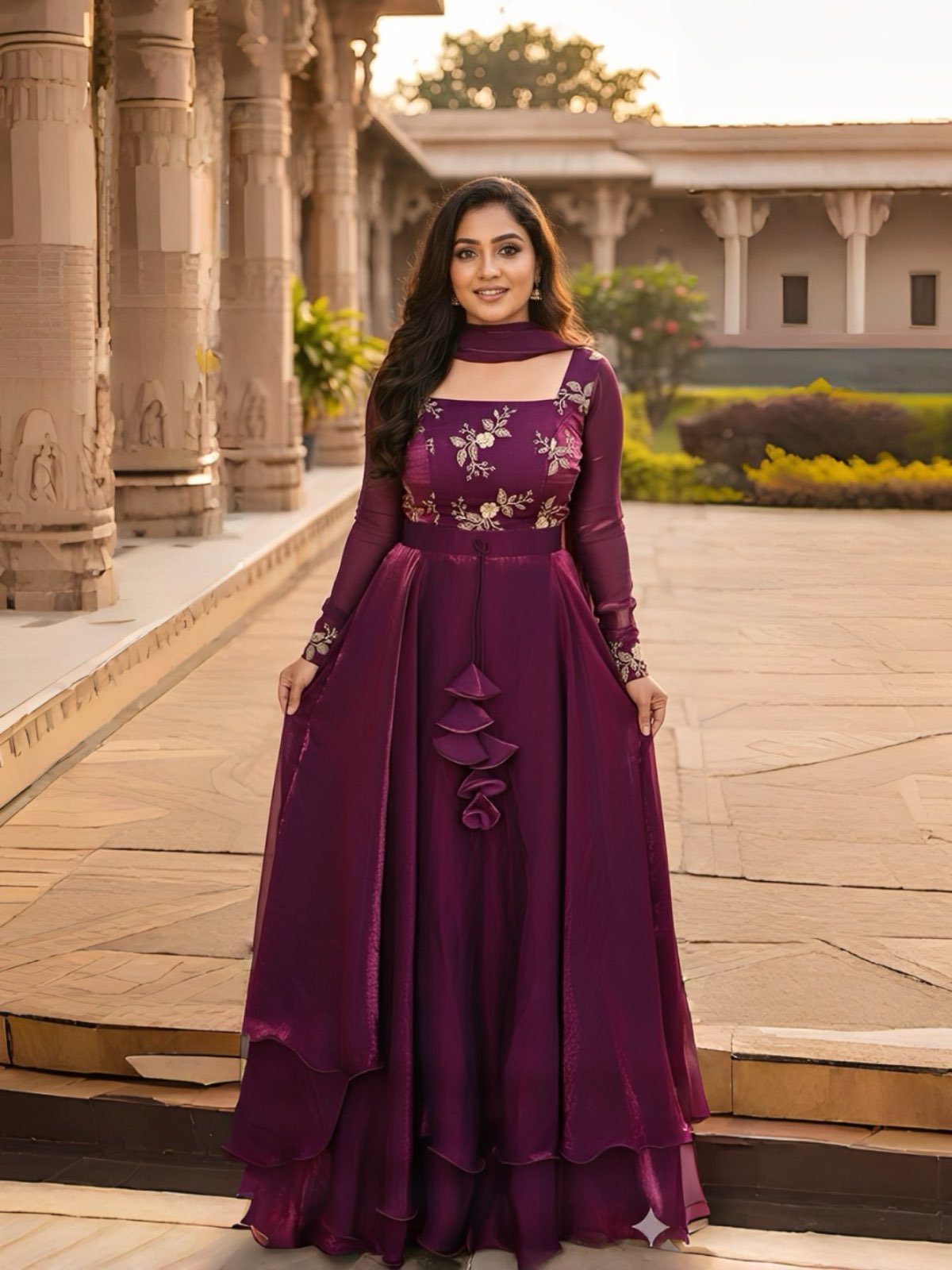 4 in 1 Rich Space silk Attire / Partywear Designer Dress / Style in 4 ways Unique outfit