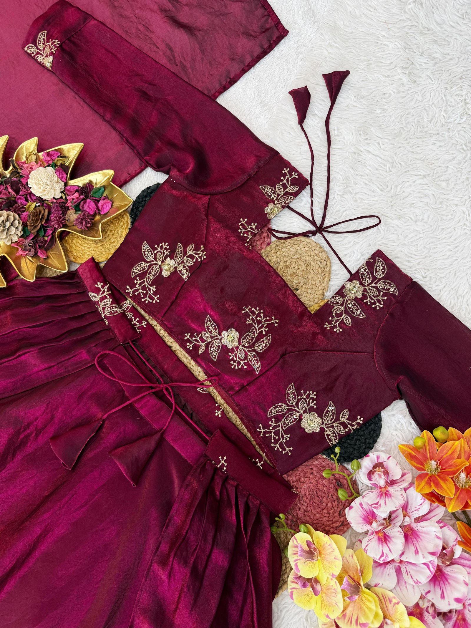 4 in 1 Rich Space silk Attire / Partywear Designer Dress / Style in 4 ways Unique outfit