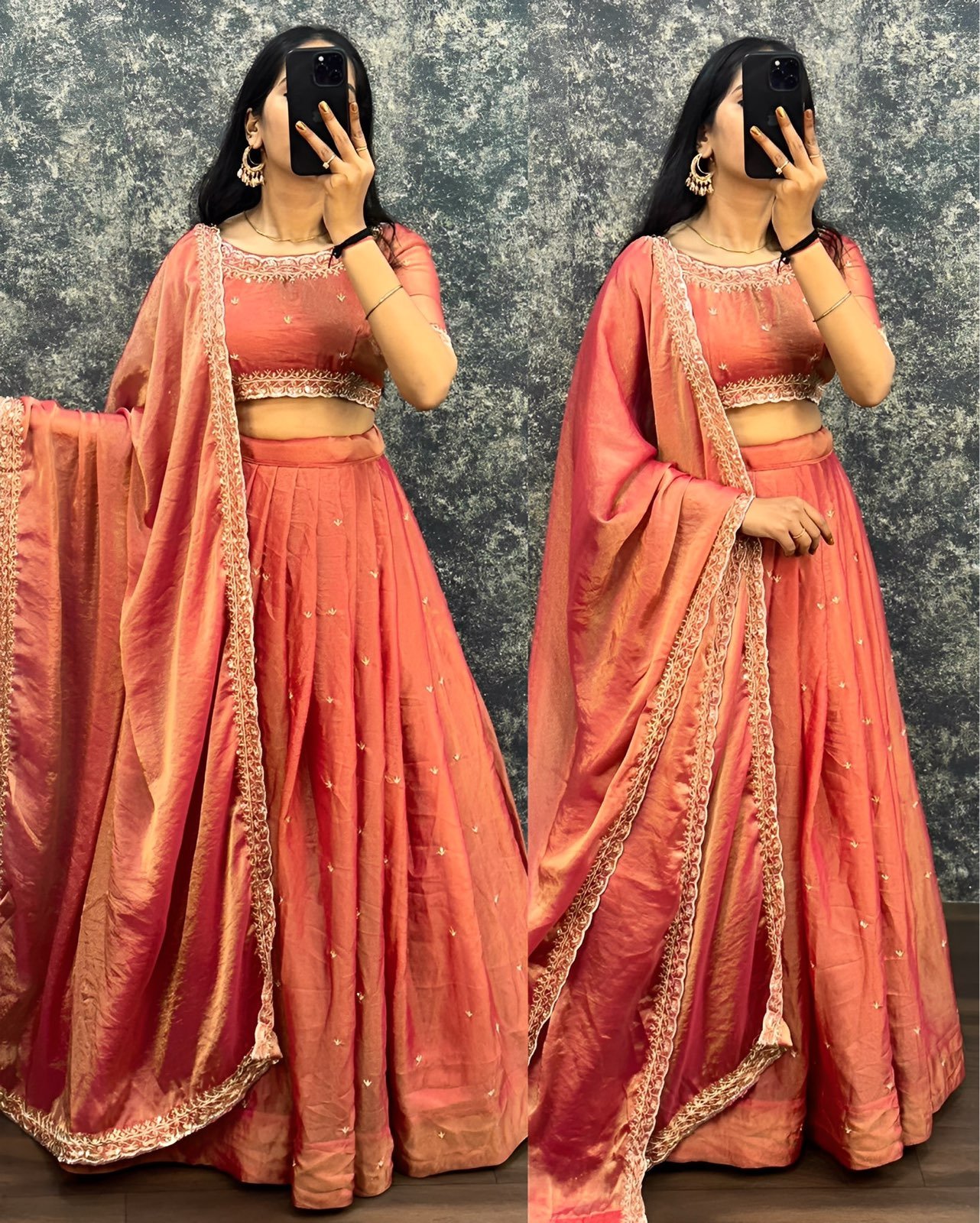 Premium Primary Tissue Silk Lehenga Choli Set With Embroidery & Sequins