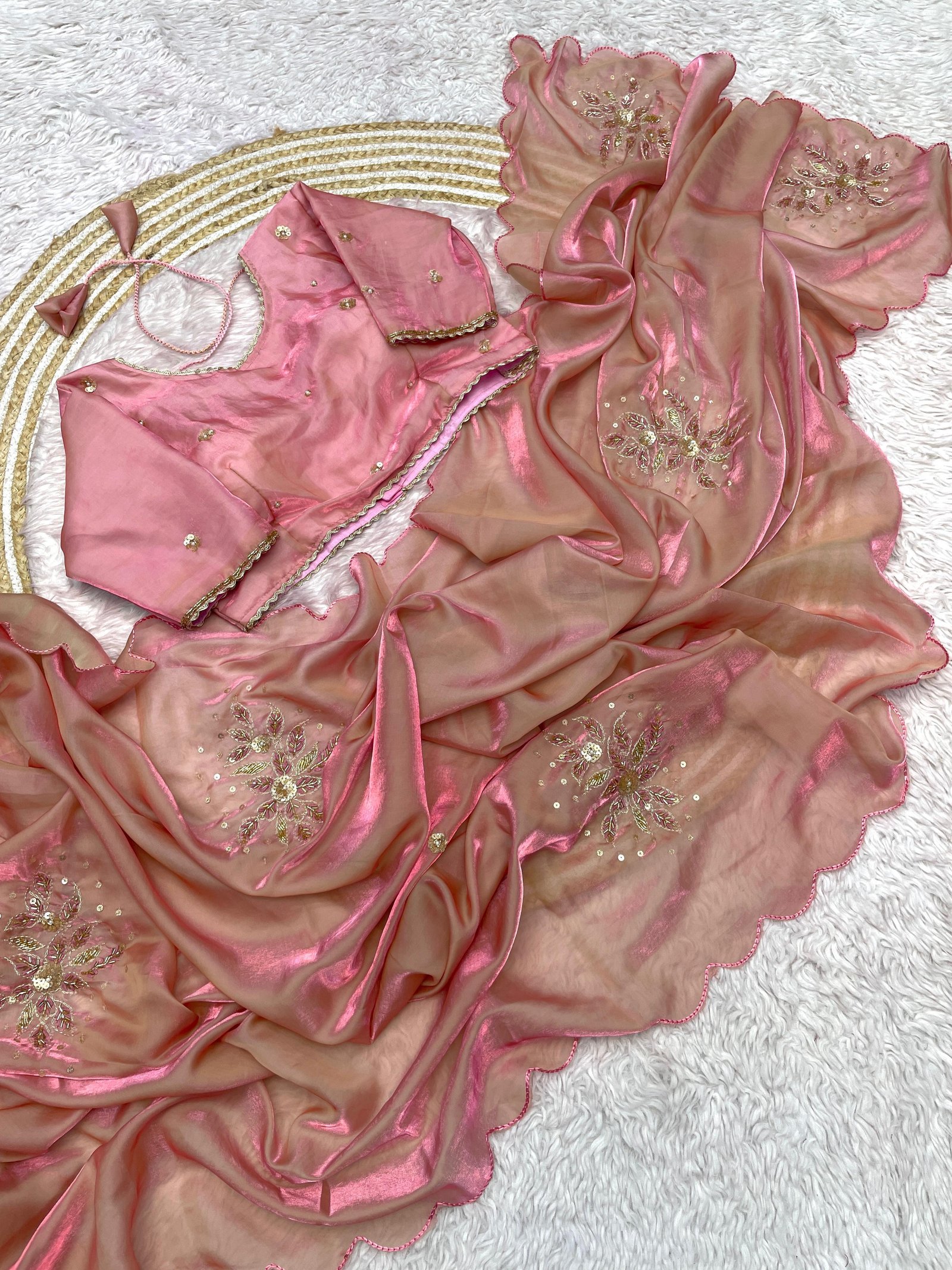 New Bollywood Trending Design in Fandy Satin | Khatli Handwork Blouse