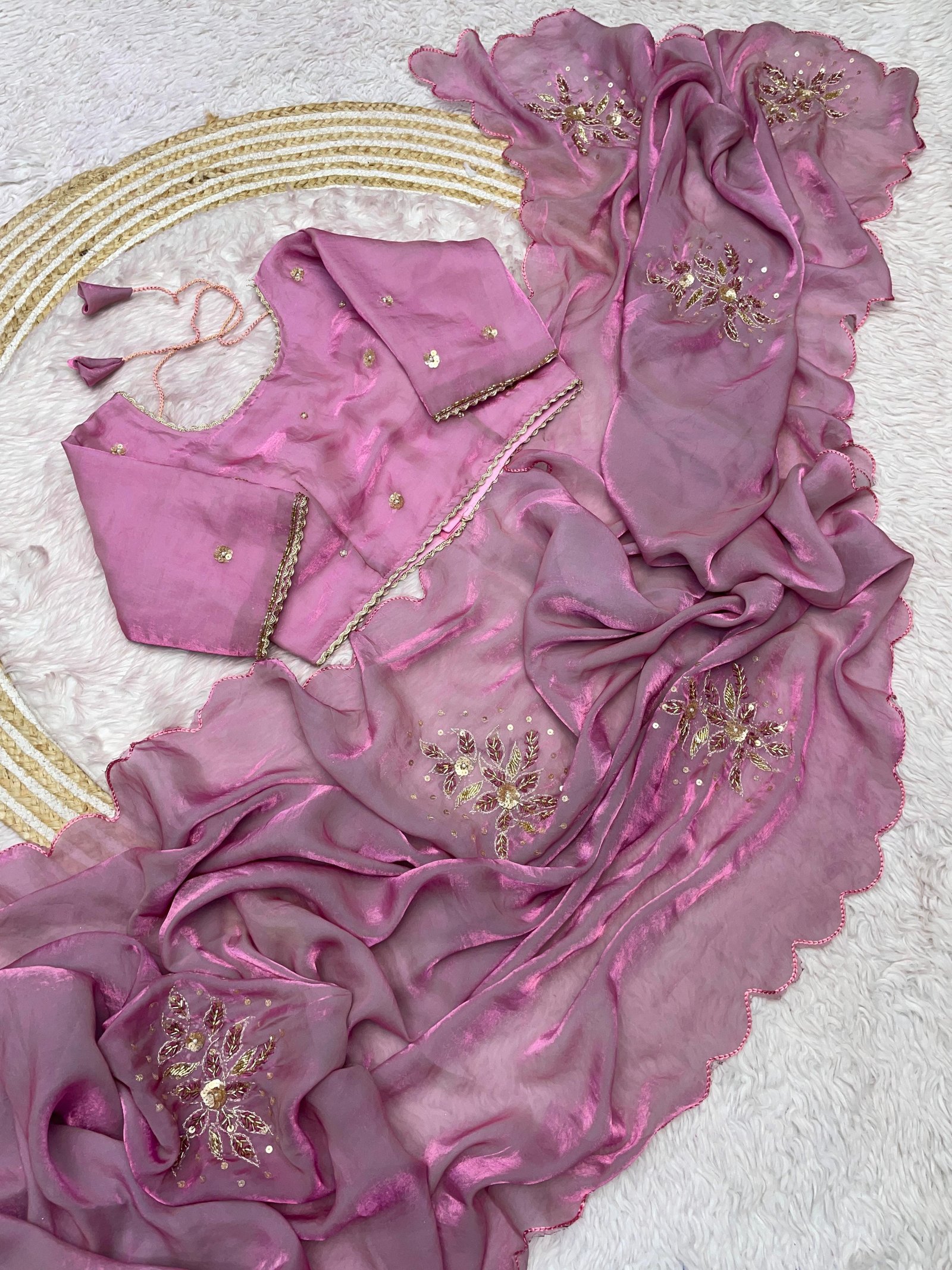 New Bollywood Trending Design in Fandy Satin | Khatli Handwork Blouse