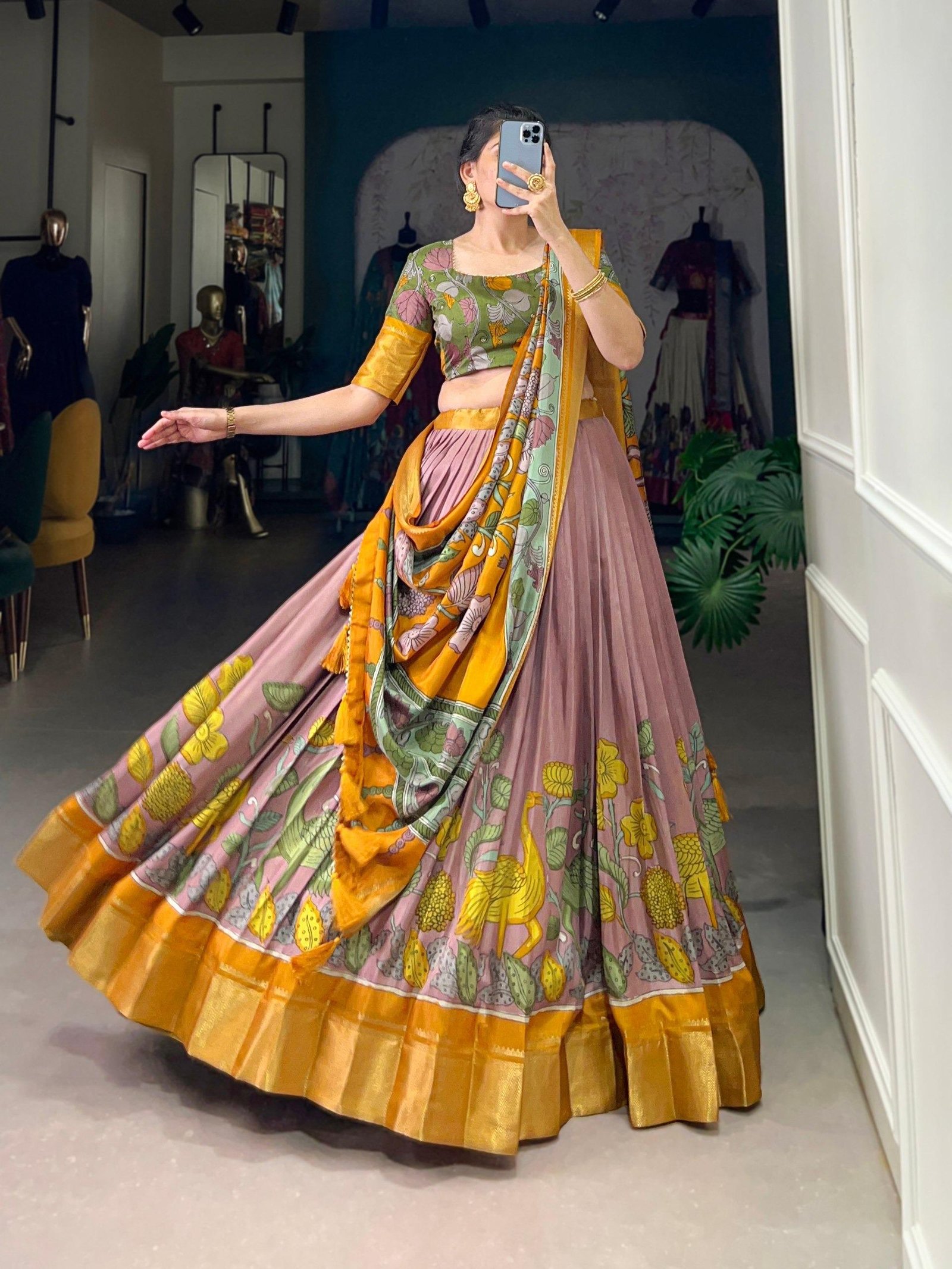 Elegant Kalamkari Lehenga Choli