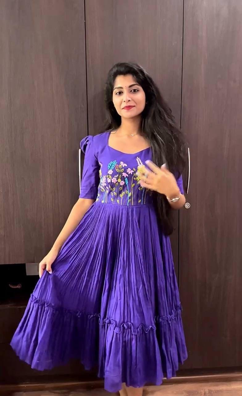 Elegant Maska Cotton Embroidered Dress | Summer Comfort with Timeless Style