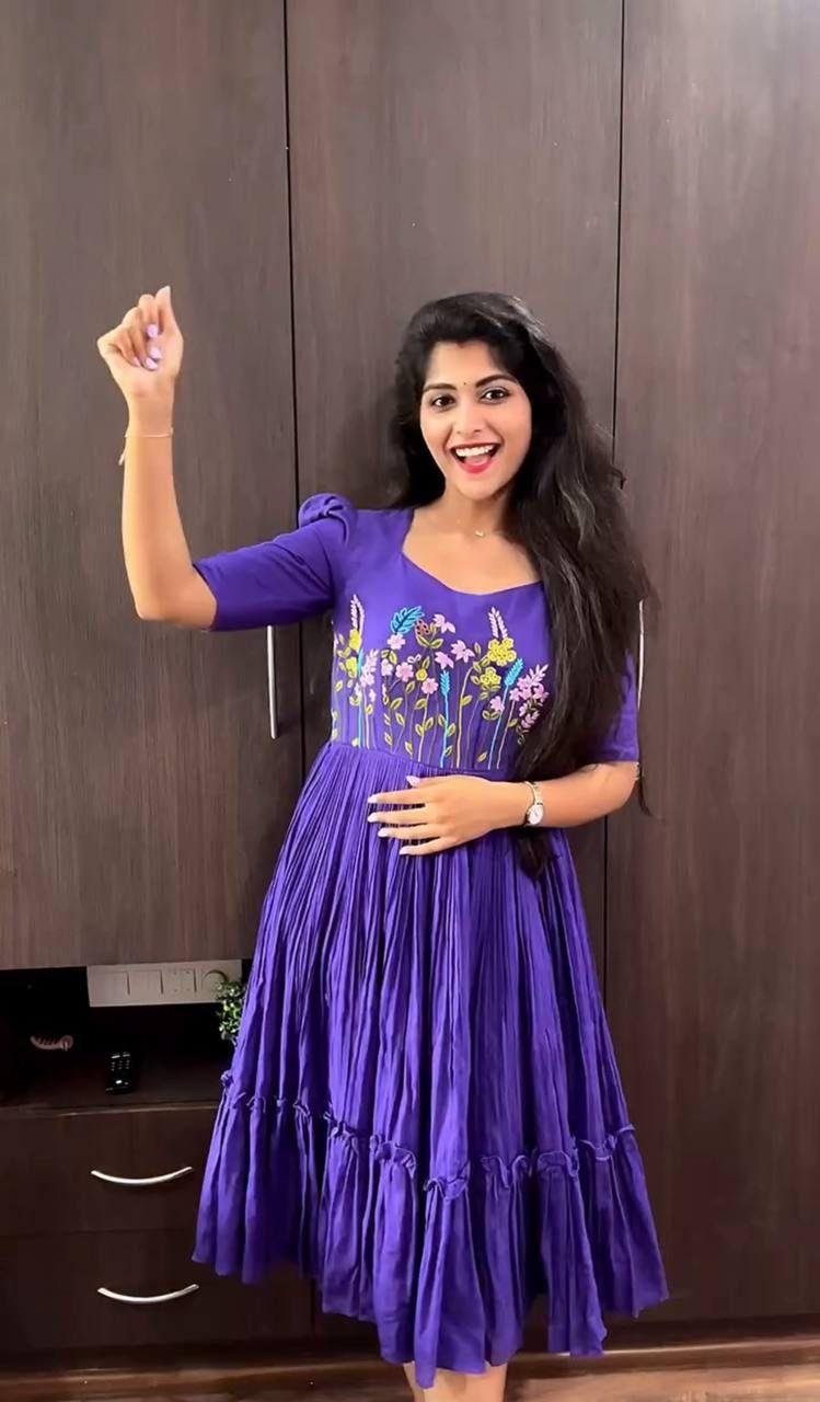 Elegant Maska Cotton Embroidered Dress | Summer Comfort with Timeless Style