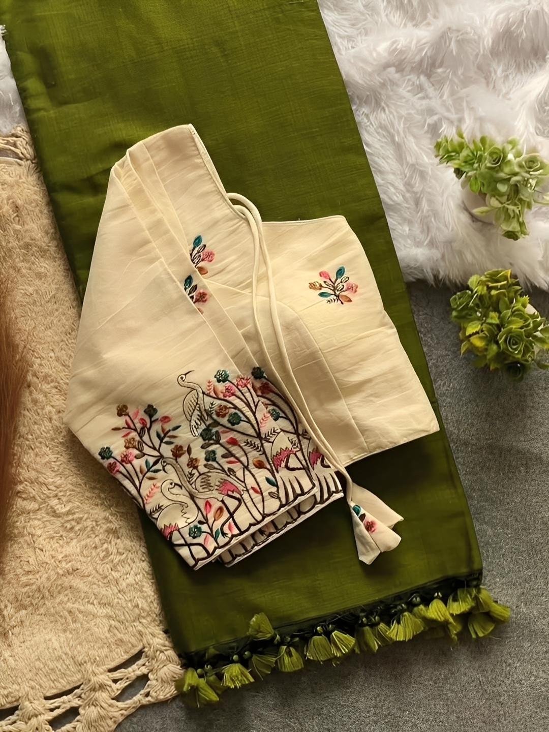 beautiful soft khadi cotton celebrity inspired saree