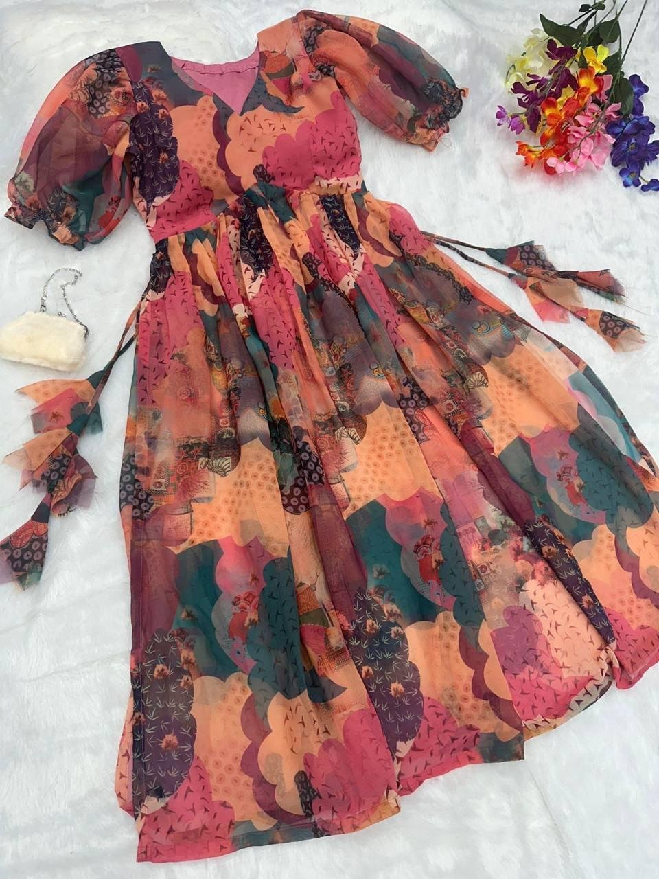 Nayra Cut Digital Print Georgette Kurti