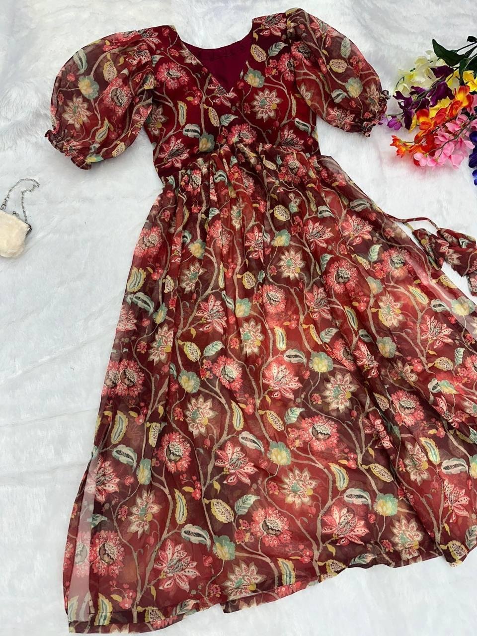 Nayra Cut Digital Print Georgette Kurti