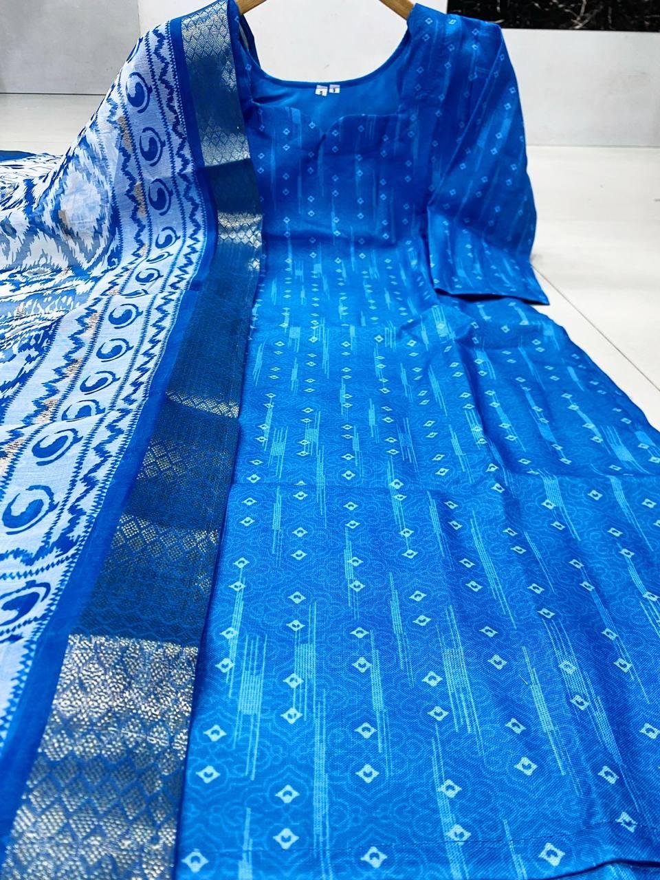 Beautiful cotton embroidered kurta set