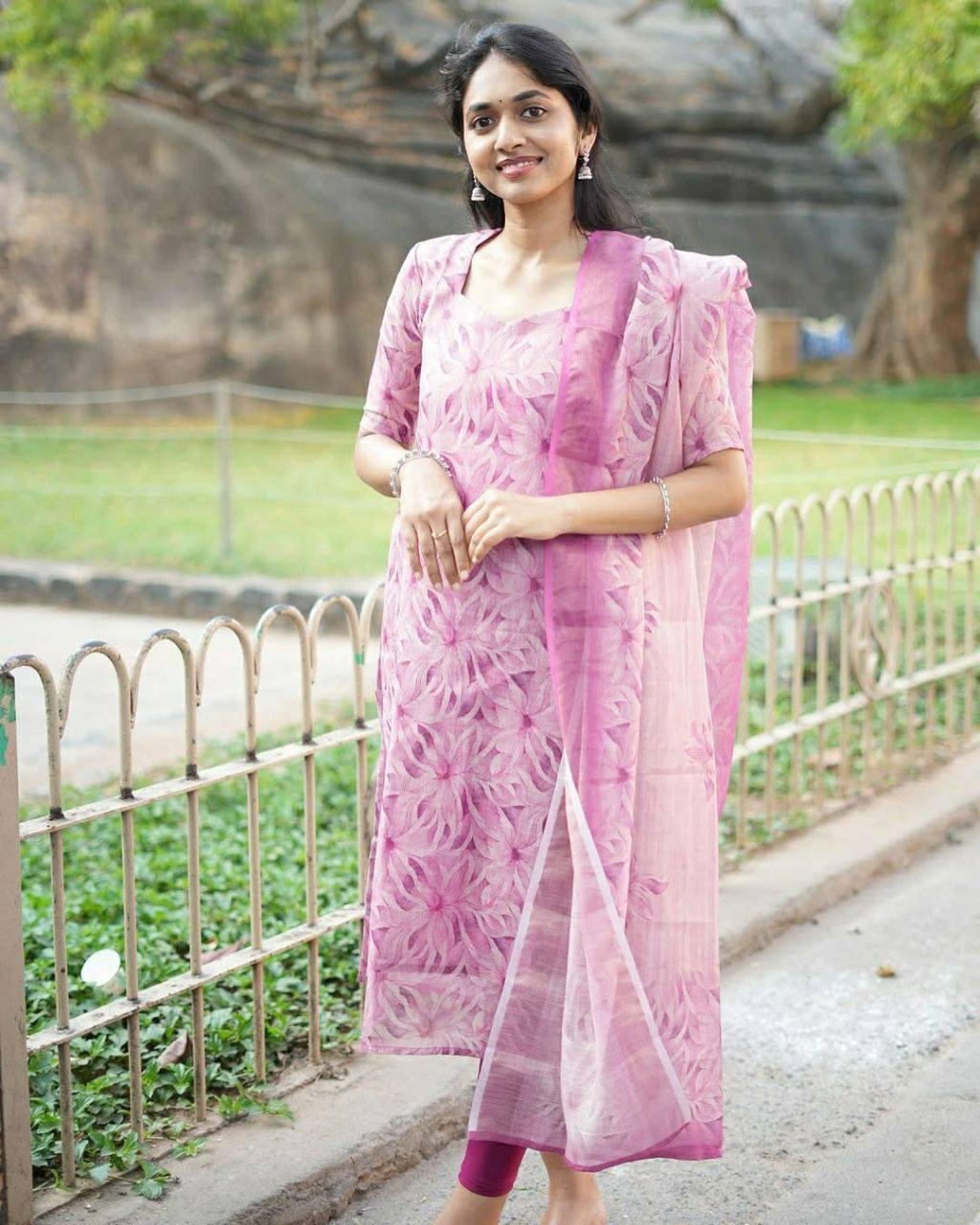 Beautiful cotton embroidered kurta set