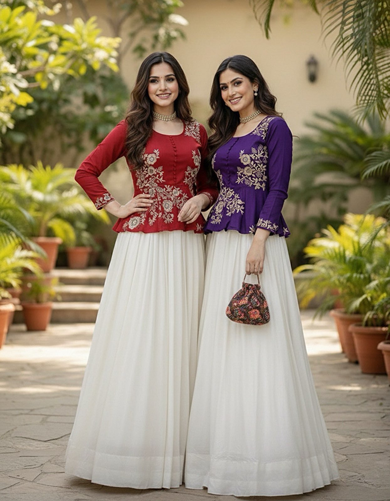 Designer Top and Flaired Skirt Duo- Designer series