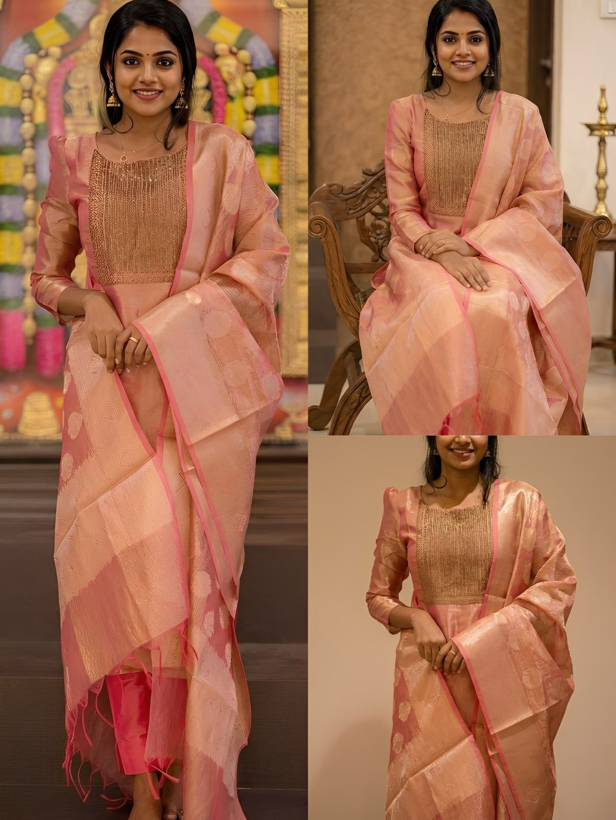 Roman Silk Kurti sets - Most demanding Top pant Dupatta collection