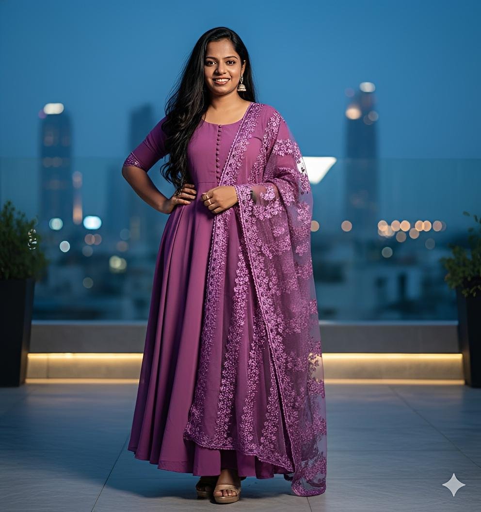 Designer Gown series - Gown with Dupatta in Flash sale