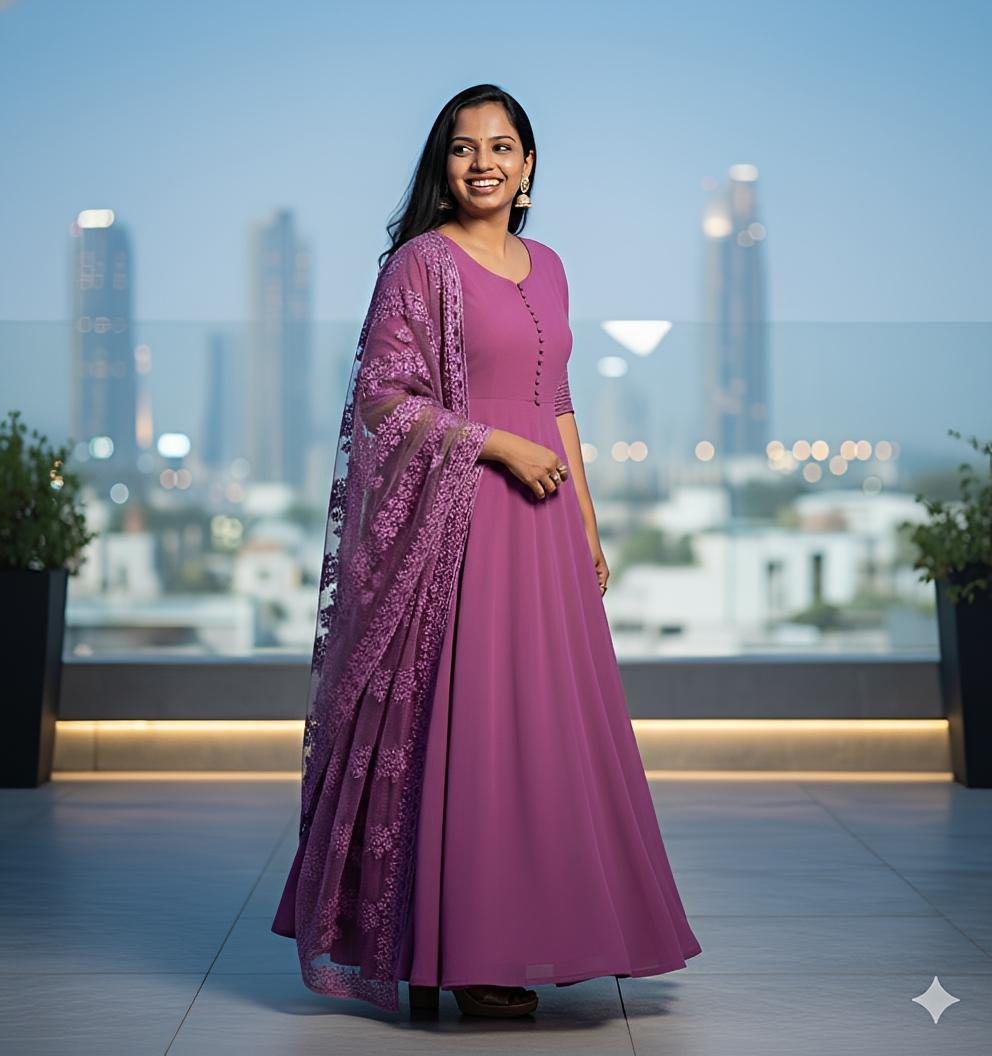 Designer Gown series - Gown with Dupatta in Flash sale