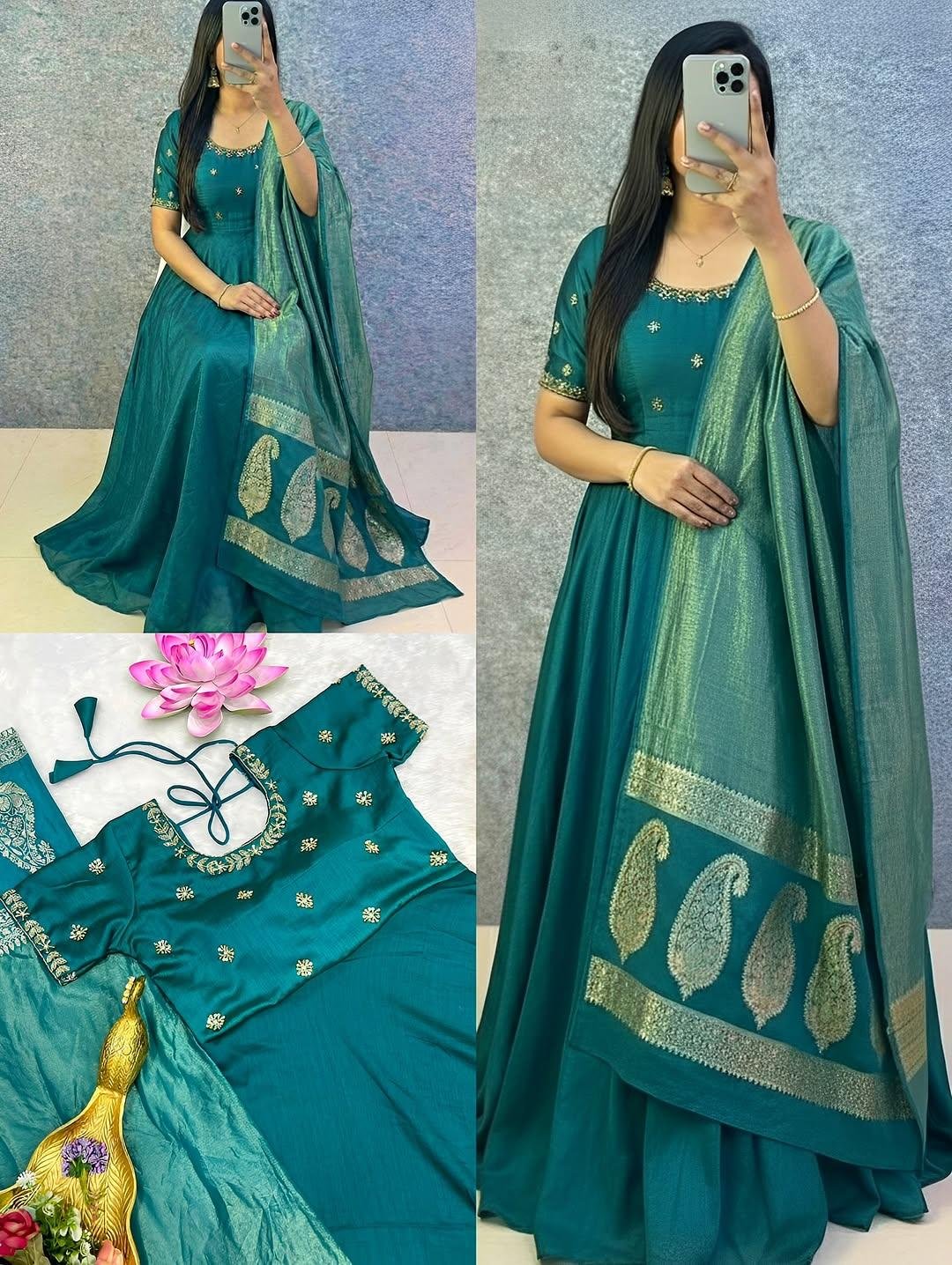 Recreating Big Boss Tanuja Black Dress with Banarasi Dupatta